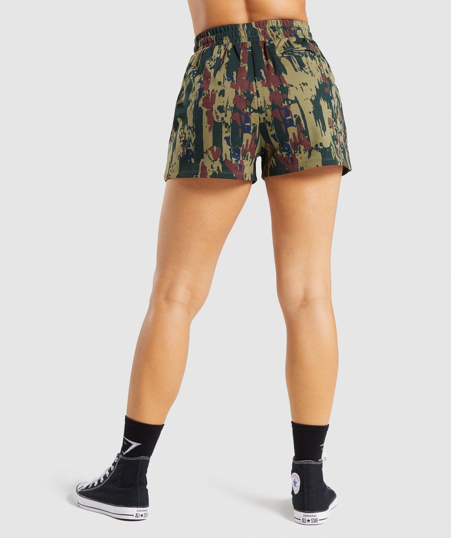 Gymshark Graphic Camo Shorts - Dark Green Camo