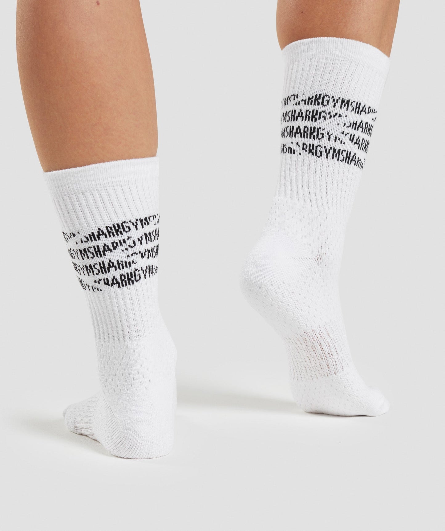 Gymshark Premium Logo Crew Socks 1pk - White