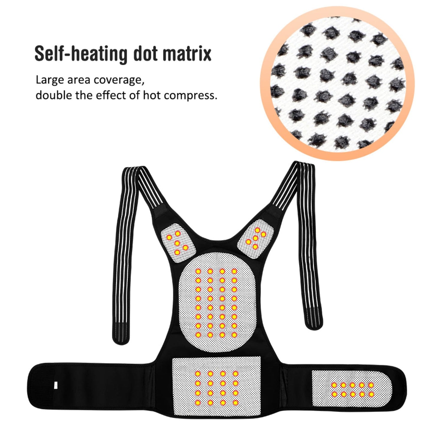 Aofit Self-Heating Full Back Brace with 68 Magnets for Pain Relief