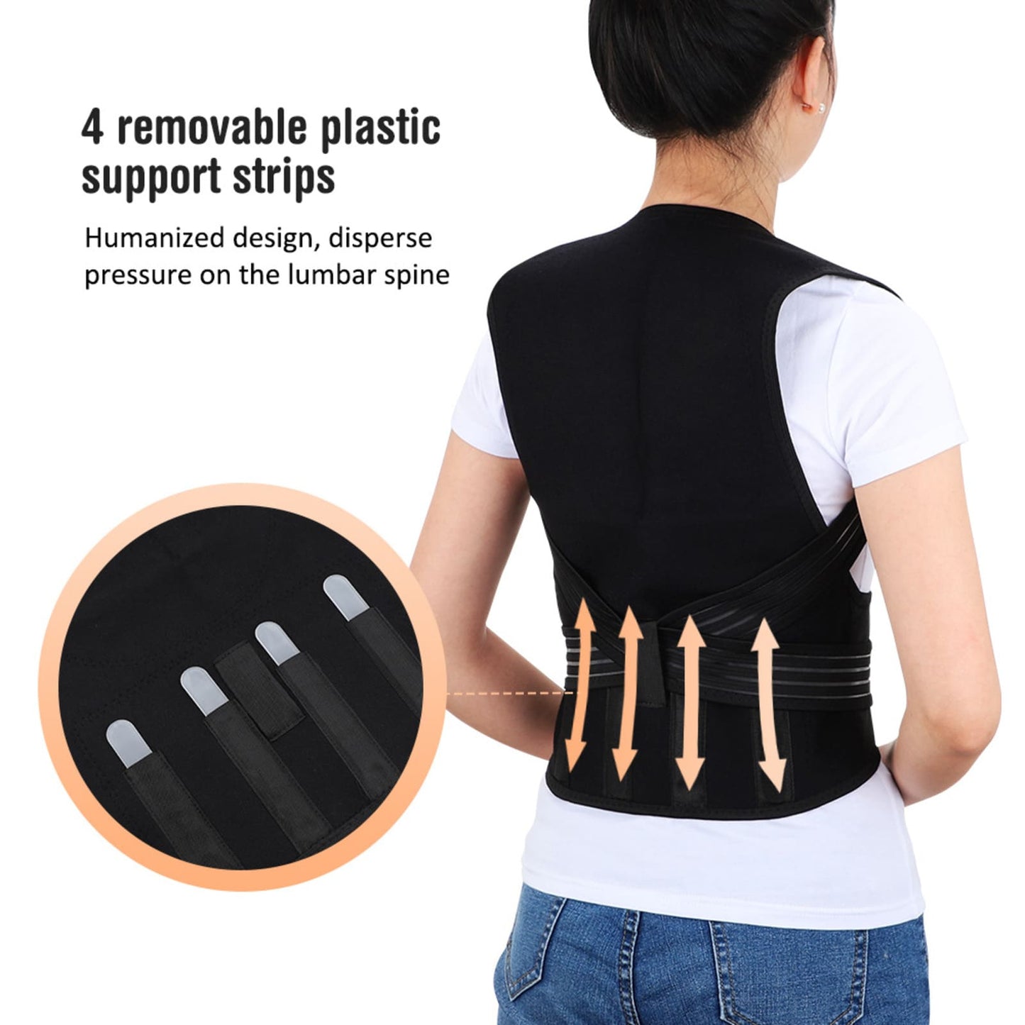 Aofit Self-Heating Full Back Brace with 68 Magnets for Pain Relief