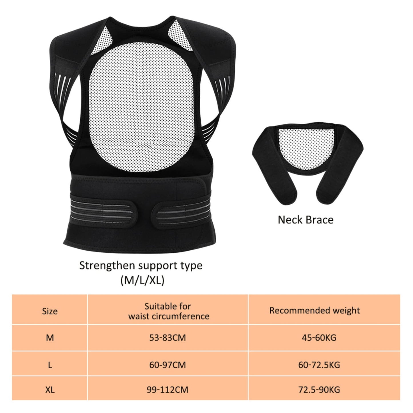 Aofit Self-Heating Full Back Brace with 68 Magnets for Pain Relief