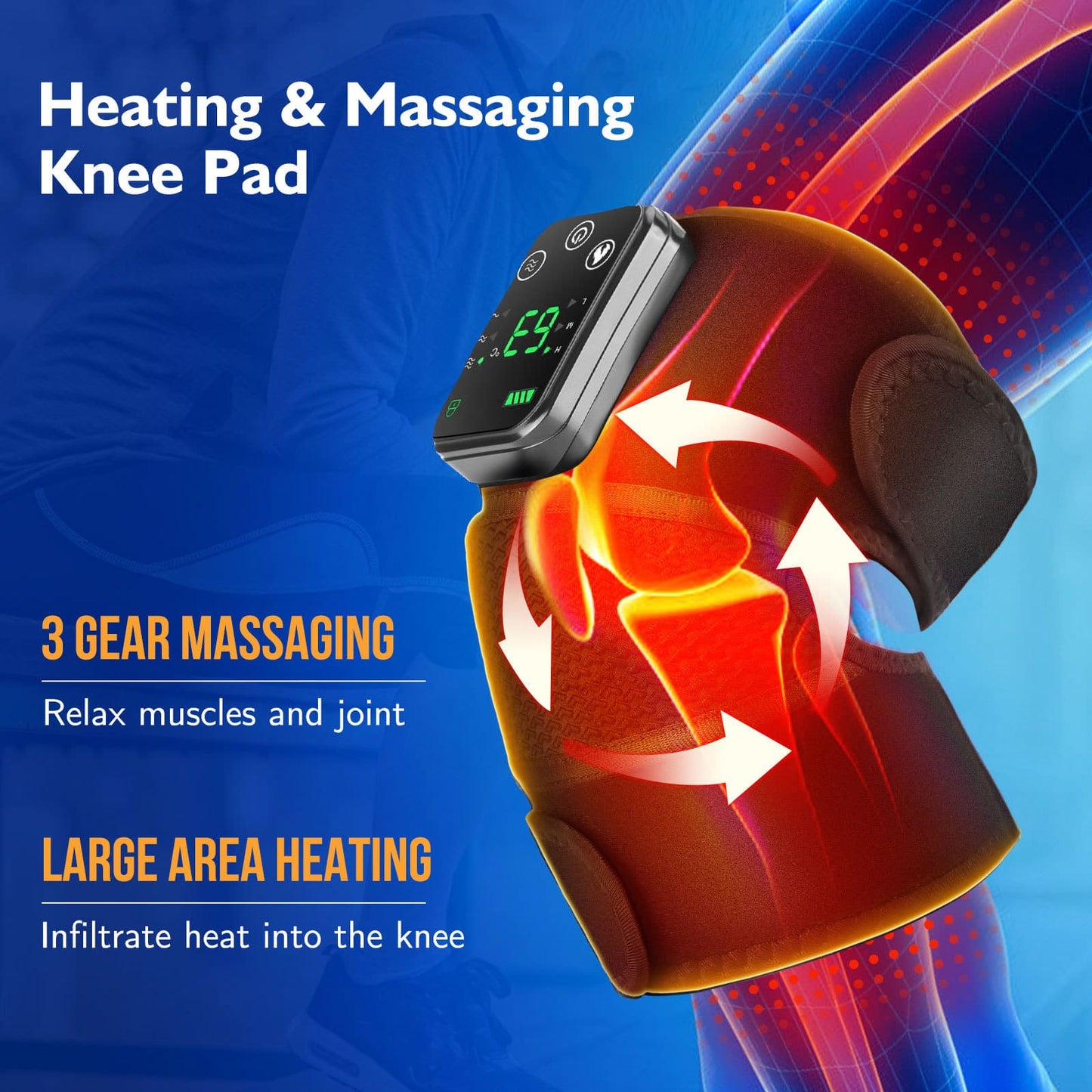 Aofit Electric Heated Knee Brace with Massage for Pain Relief