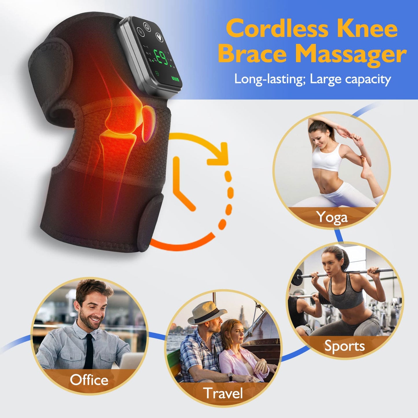 Aofit Electric Heated Knee Brace with Massage for Pain Relief
