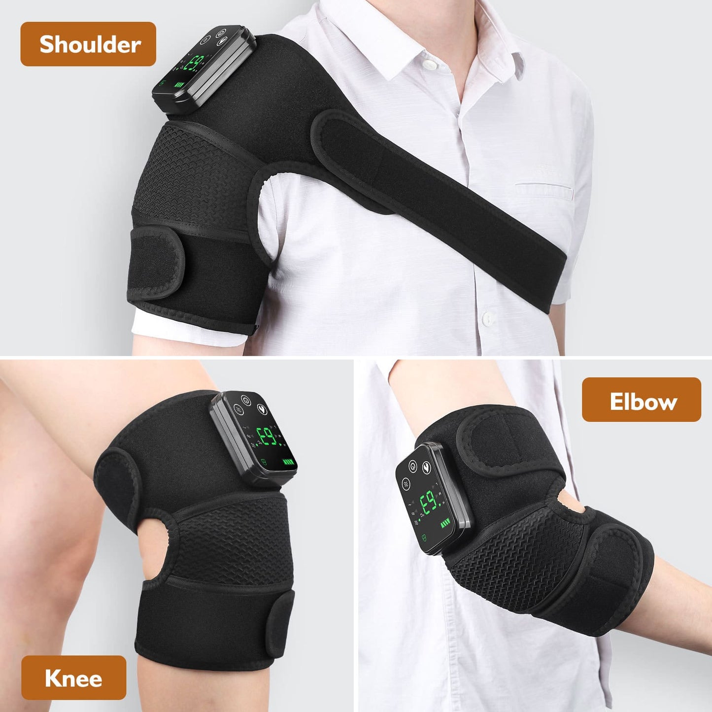Aofit Electric Heated Knee Brace with Massage for Pain Relief