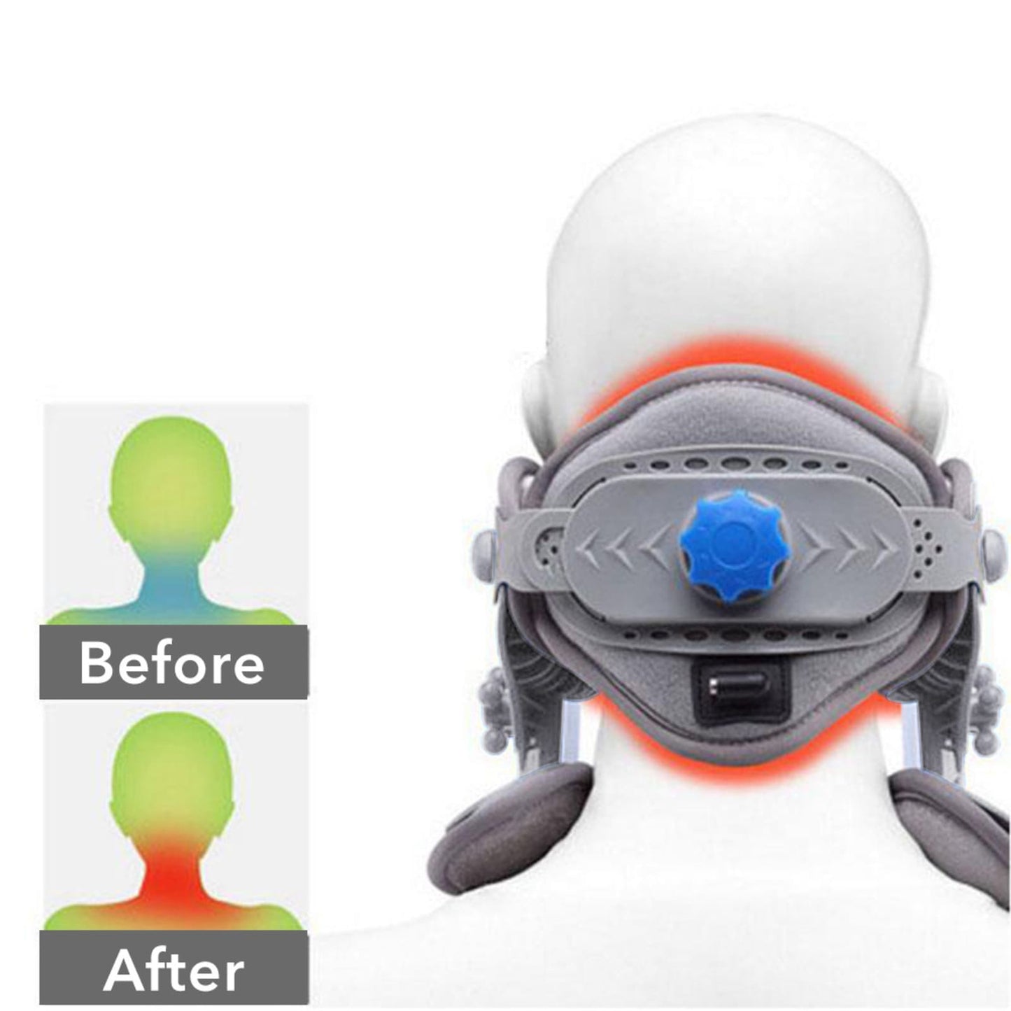 Aofit Cervical Traction Device with USB Heating for Neck Pain Relief