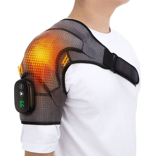 Electric Heated Shoulder Wrap and Vibration Massager for Pain Relief