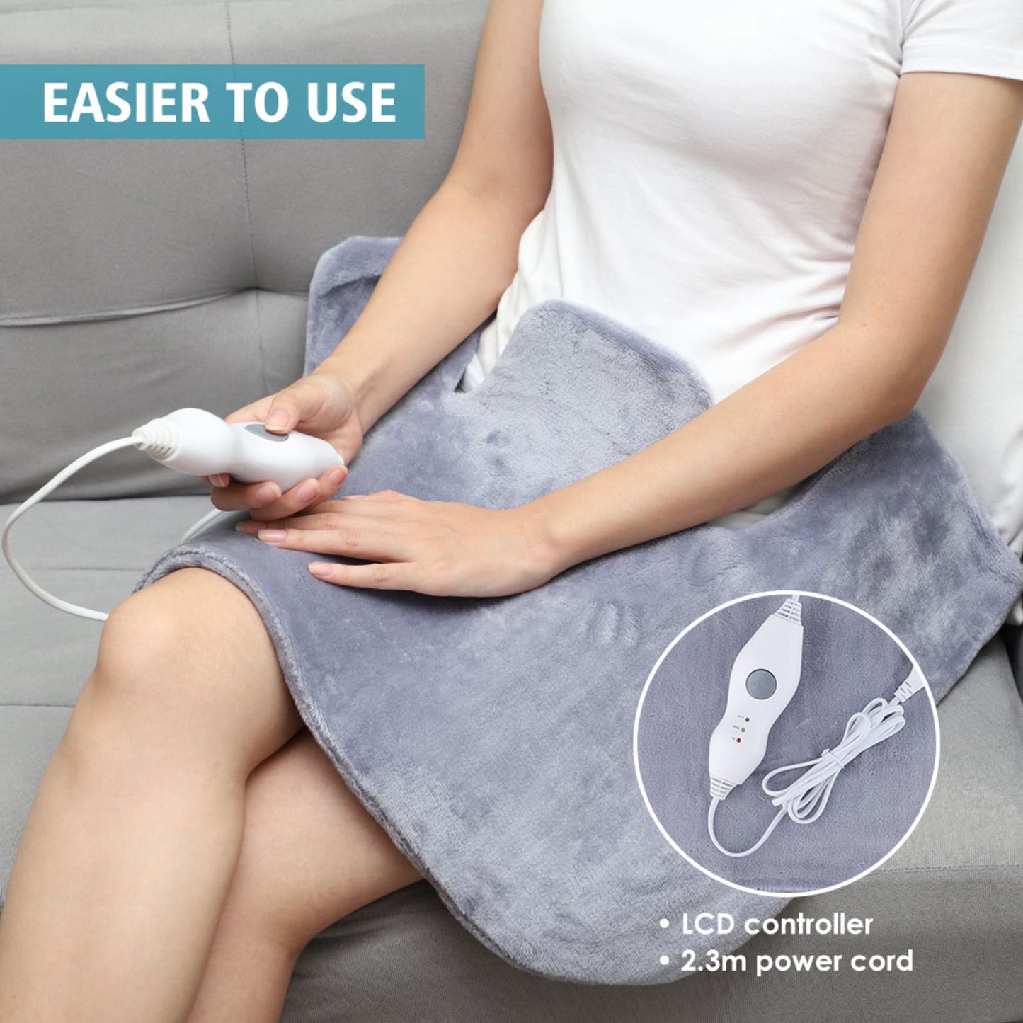 Electronic Heated Pad for Neck and Shoulders, Back Neck Pain Relief, 23.6X11.8”