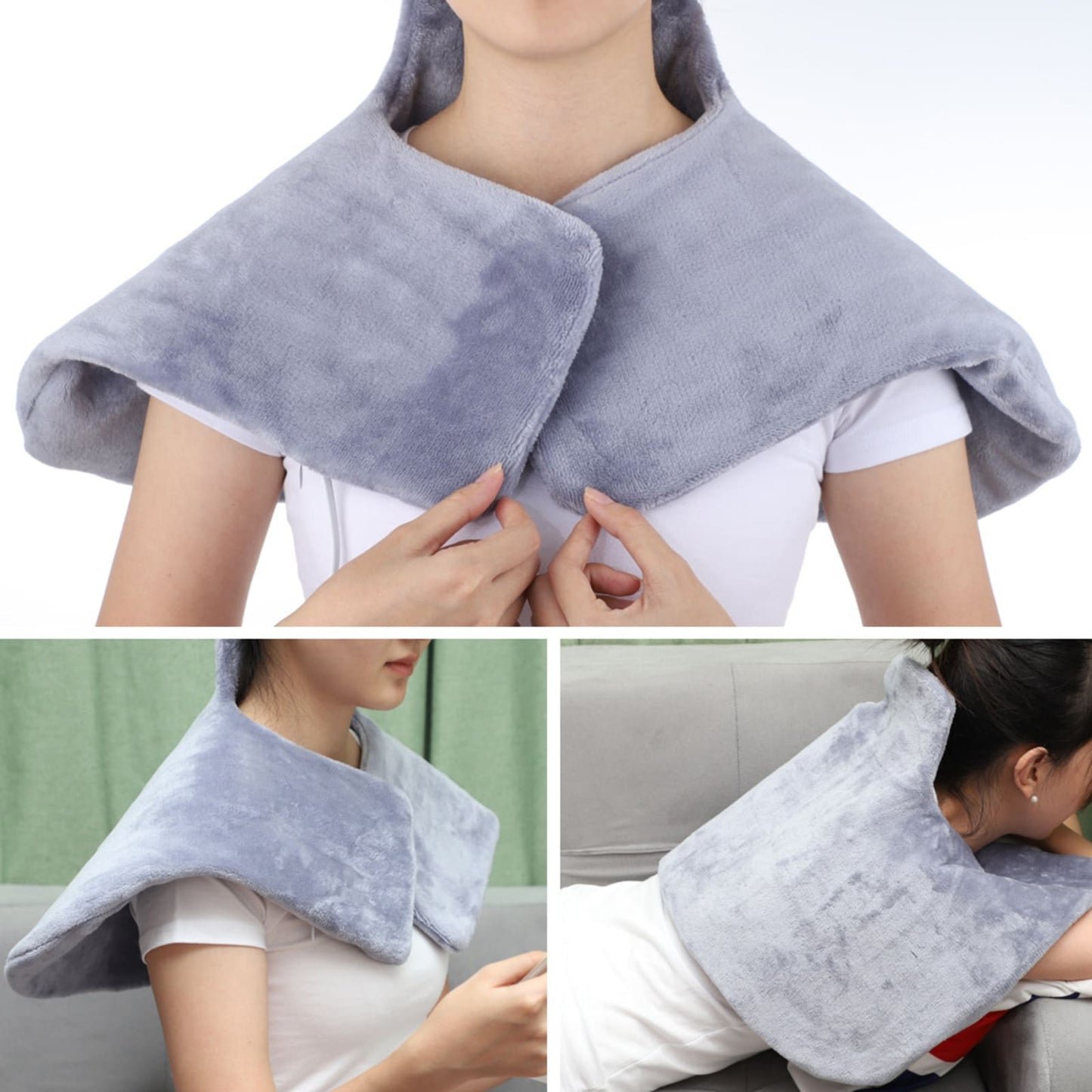 Electronic Heated Pad for Neck and Shoulders, Back Neck Pain Relief, 23.6X11.8”