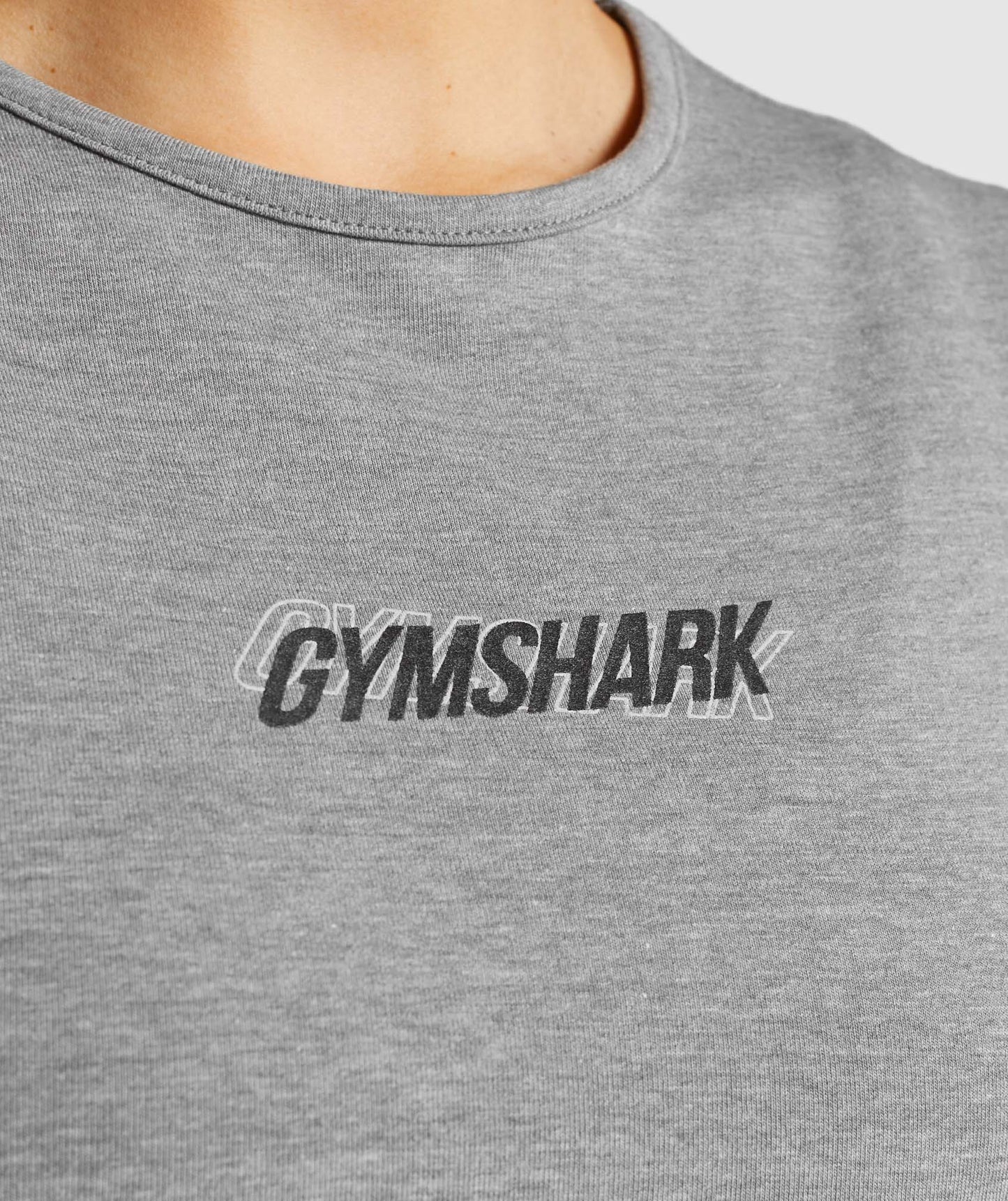 Gymshark Italic Graphic Crop Top - Charcoal Marl