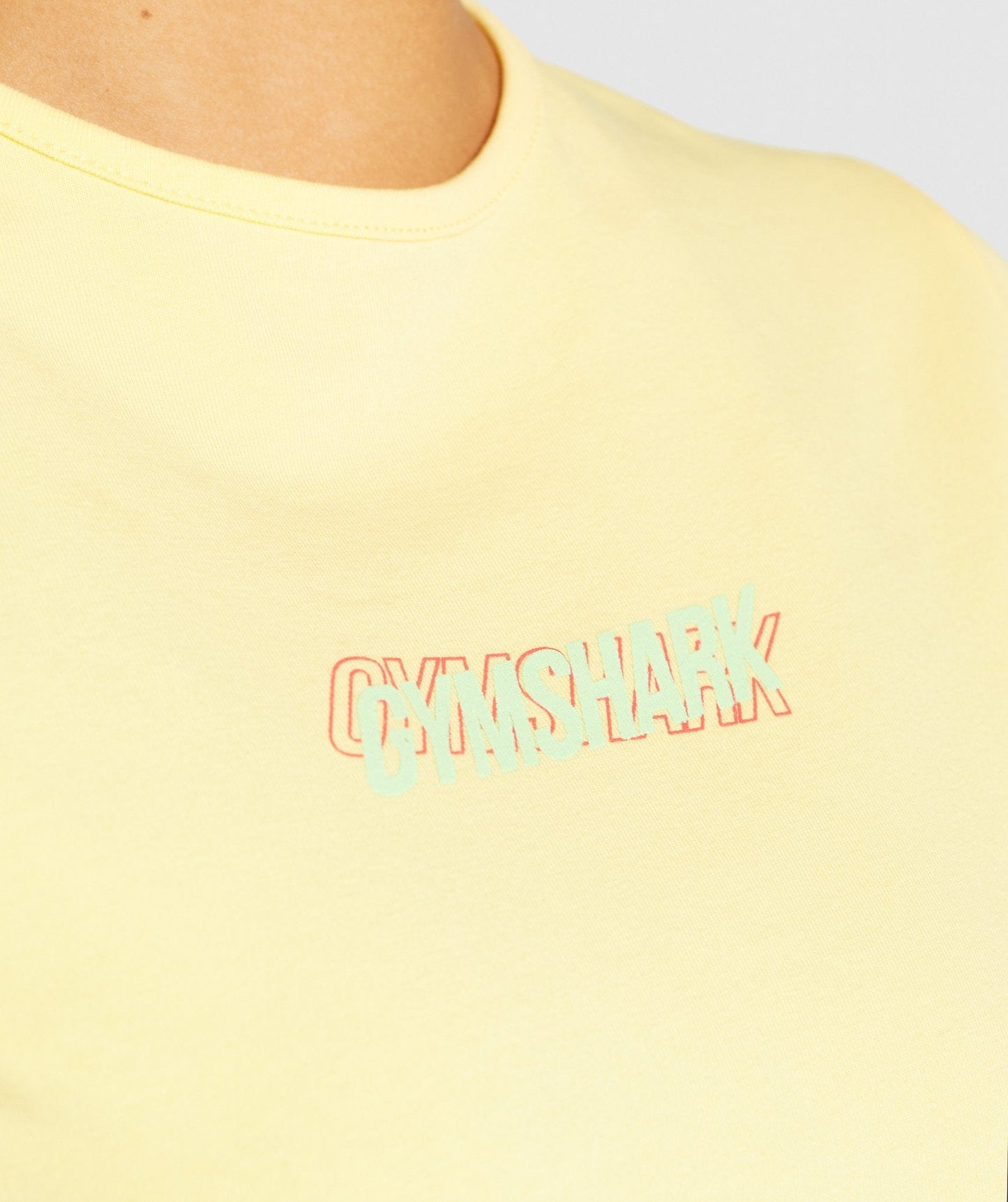 Gymshark Italic Graphic Crop Top - Yellow