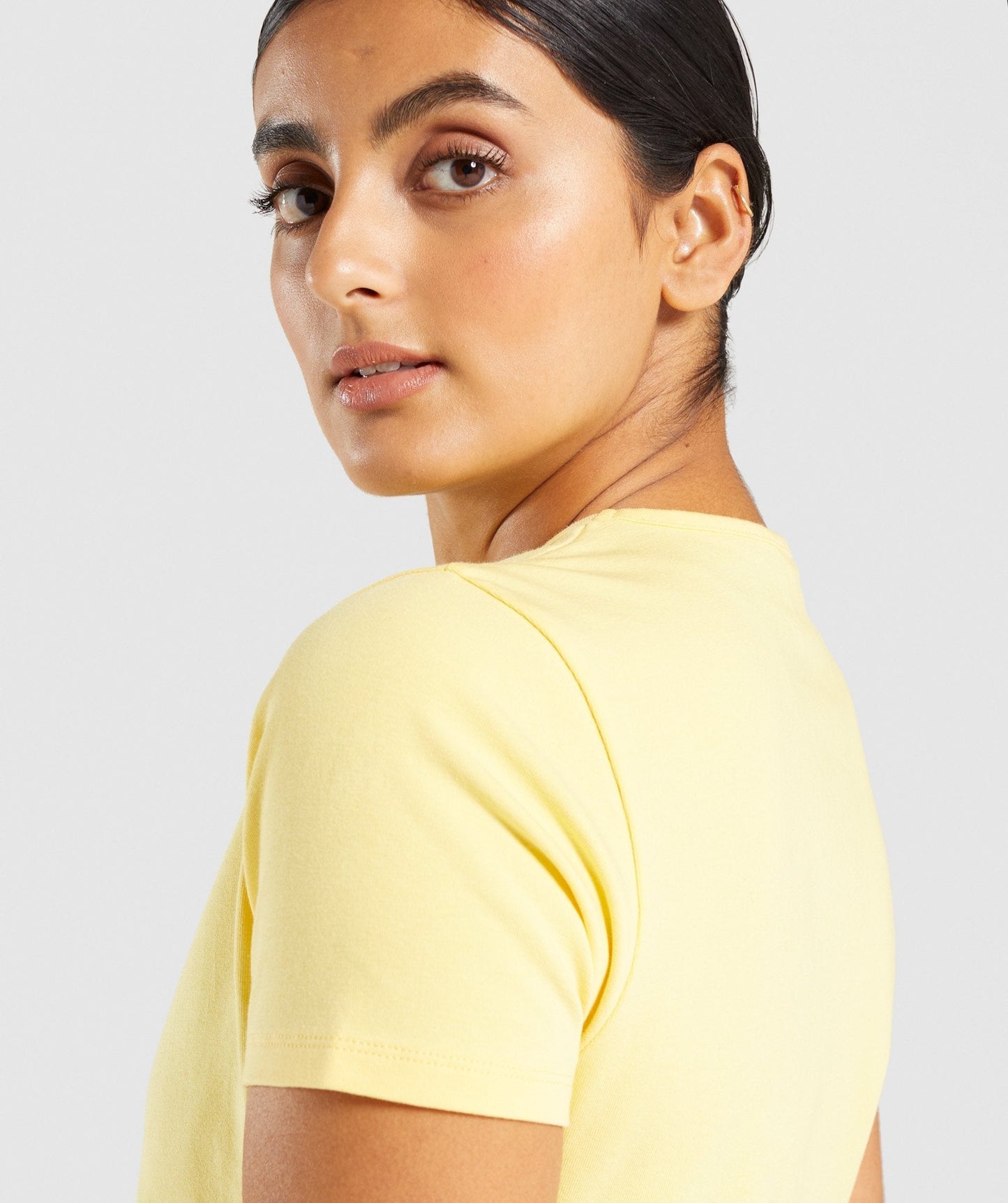 Gymshark Italic Graphic Crop Top - Yellow