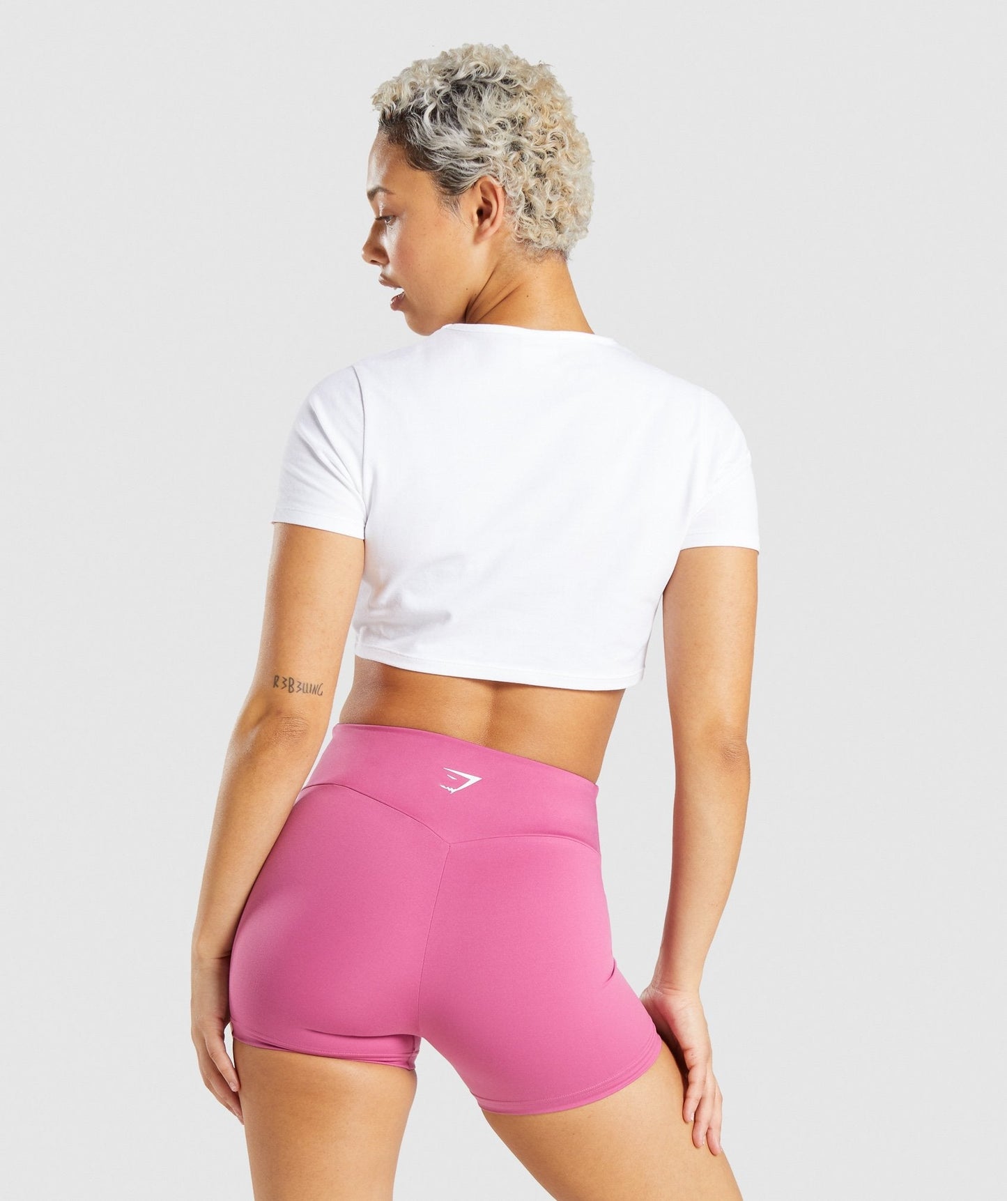 Gymshark Italic Graphic Crop Top - White