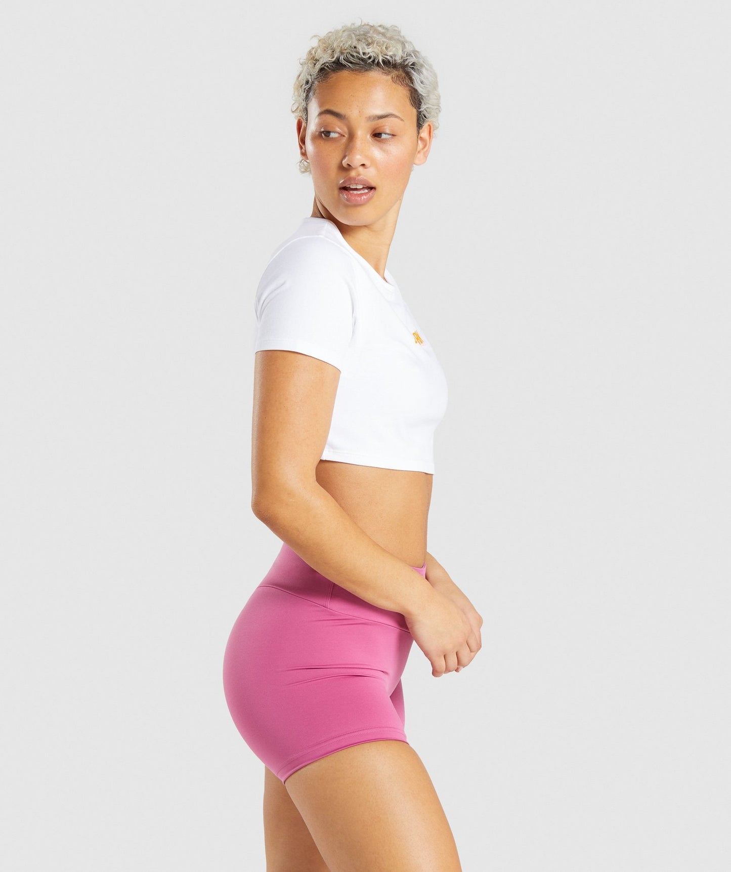 Gymshark Italic Graphic Crop Top - White