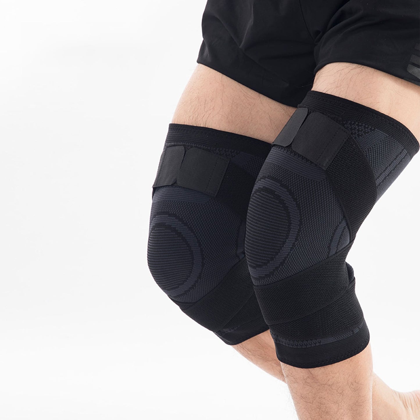 Aofit Wrap-Around Knee Support Sleeve With Adjustable Compression Belt and Anti-Slip Design, 1 Pair