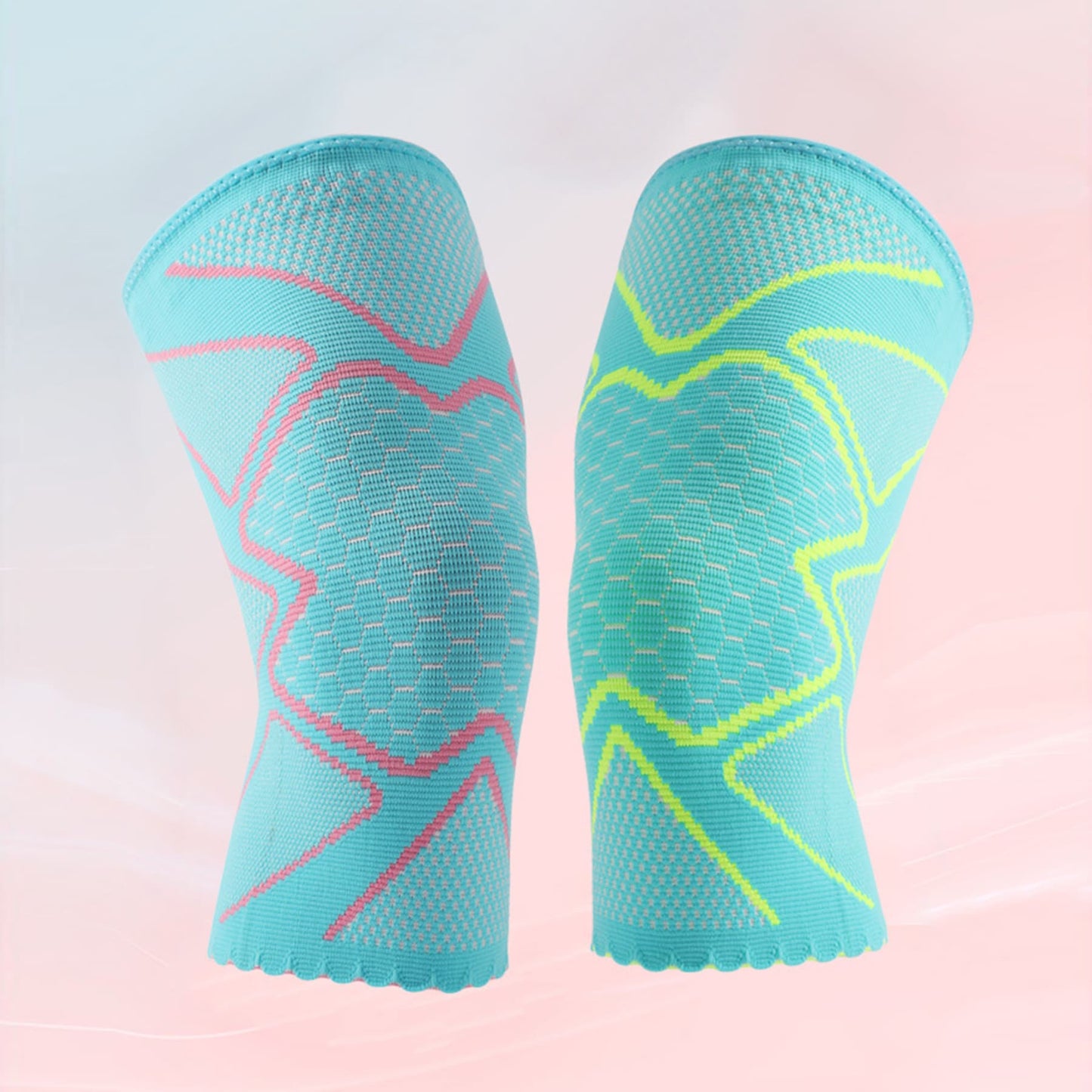 Aofit Knee Sleeve with Firm Compression, Women’s Athletic Scalloped Hem Knee Support, 1 Pair