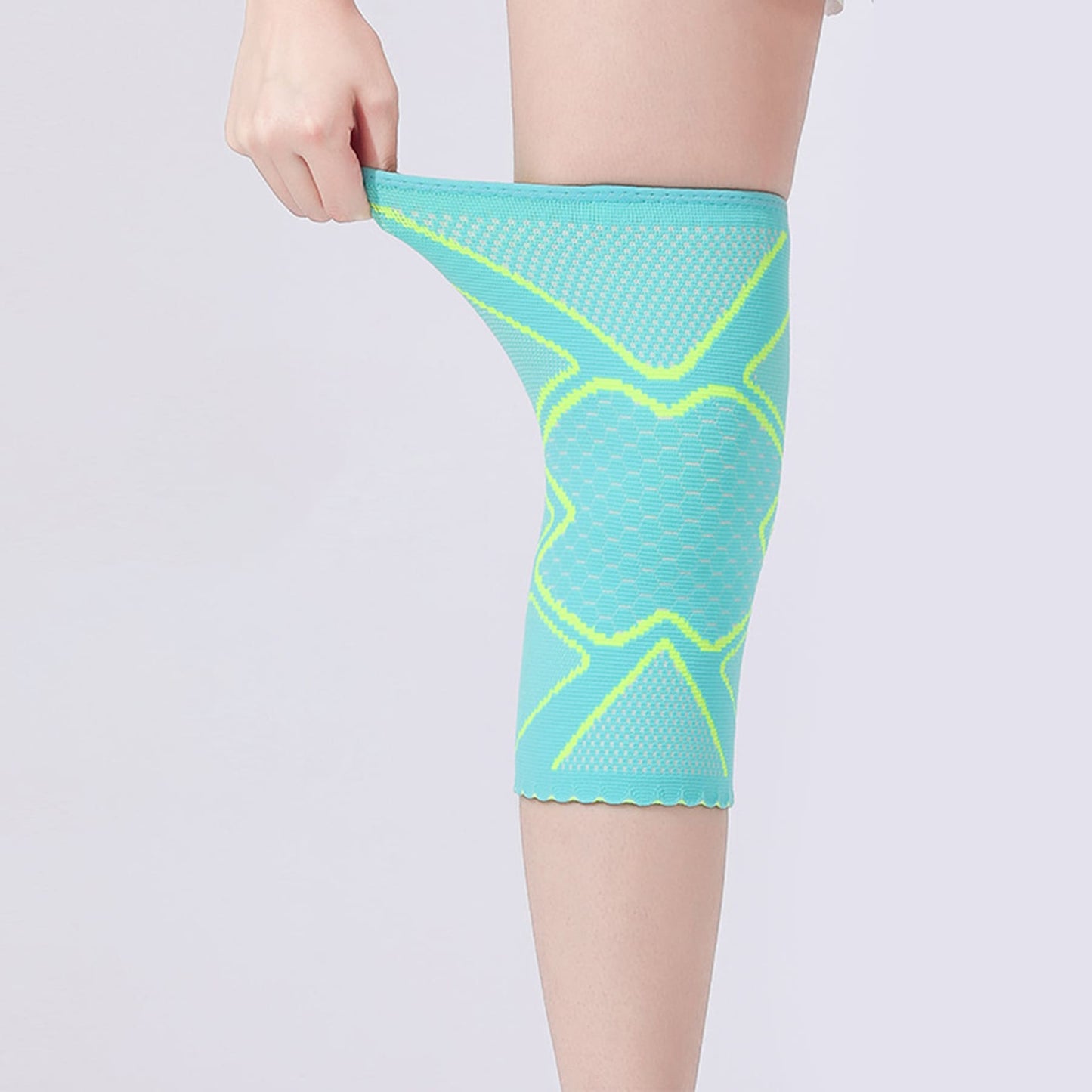 Aofit Knee Sleeve with Firm Compression, Women’s Athletic Scalloped Hem Knee Support, 1 Pair