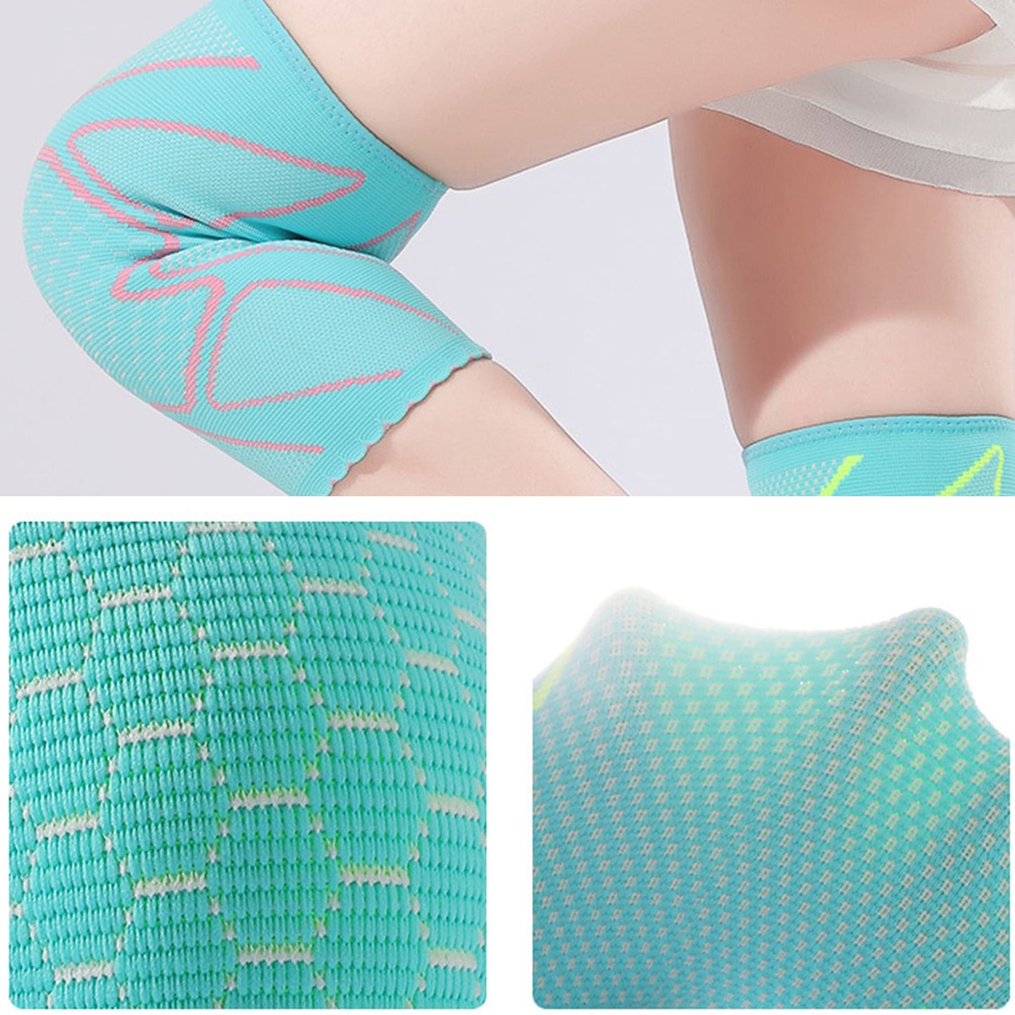 Aofit Knee Sleeve with Firm Compression, Women’s Athletic Scalloped Hem Knee Support, 1 Pair