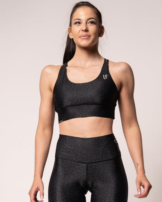 LF Leopard Crossover Sports Bra