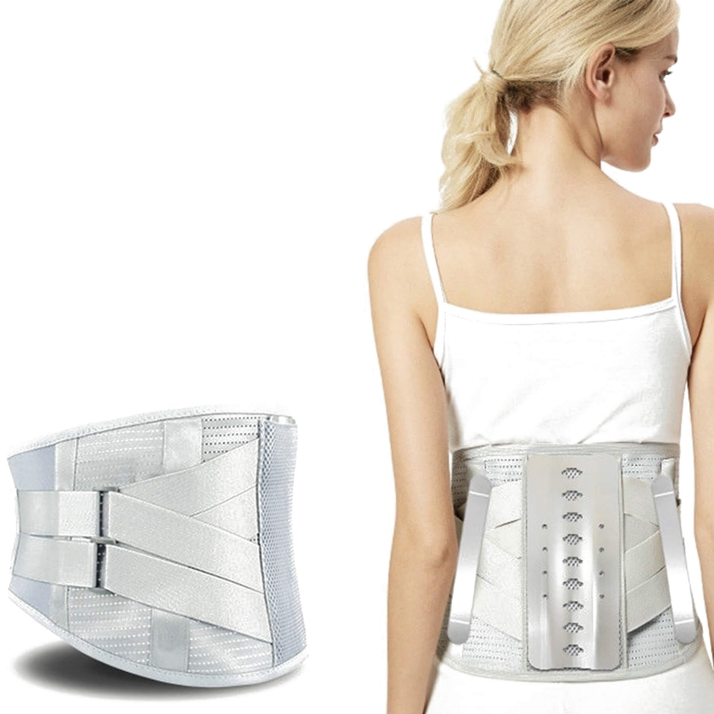 Aofit Back Brace with 5 Support Stays, Self-heating and Magnetic Pad for Lower Back Pain Relief