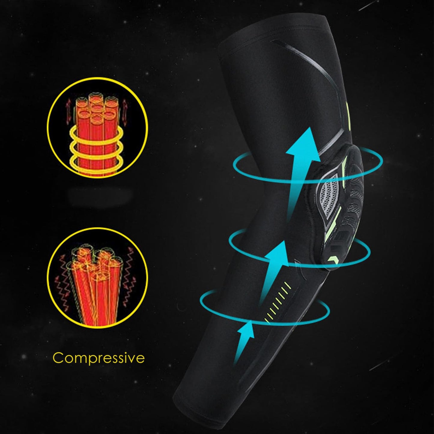 Aofit Compression Arm Sleeves, Protector with Anti-Impact Pad, 1 Pair