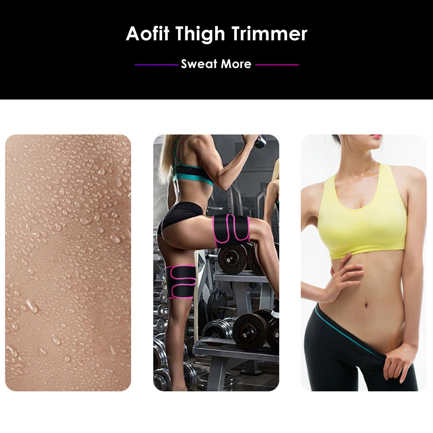 Thigh Trimmer Sauna Sweat Bands 2-Pack with Adjustable Straps