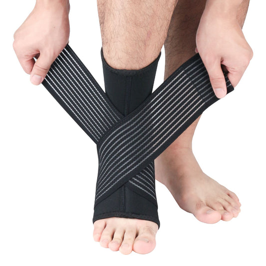 Aofit Open Heel Compression Sleeve For Ankle, Neoprene Ankle Sleeve With Adjustable Wrap Around Straps For Maximum Joint Support, 1 Pair