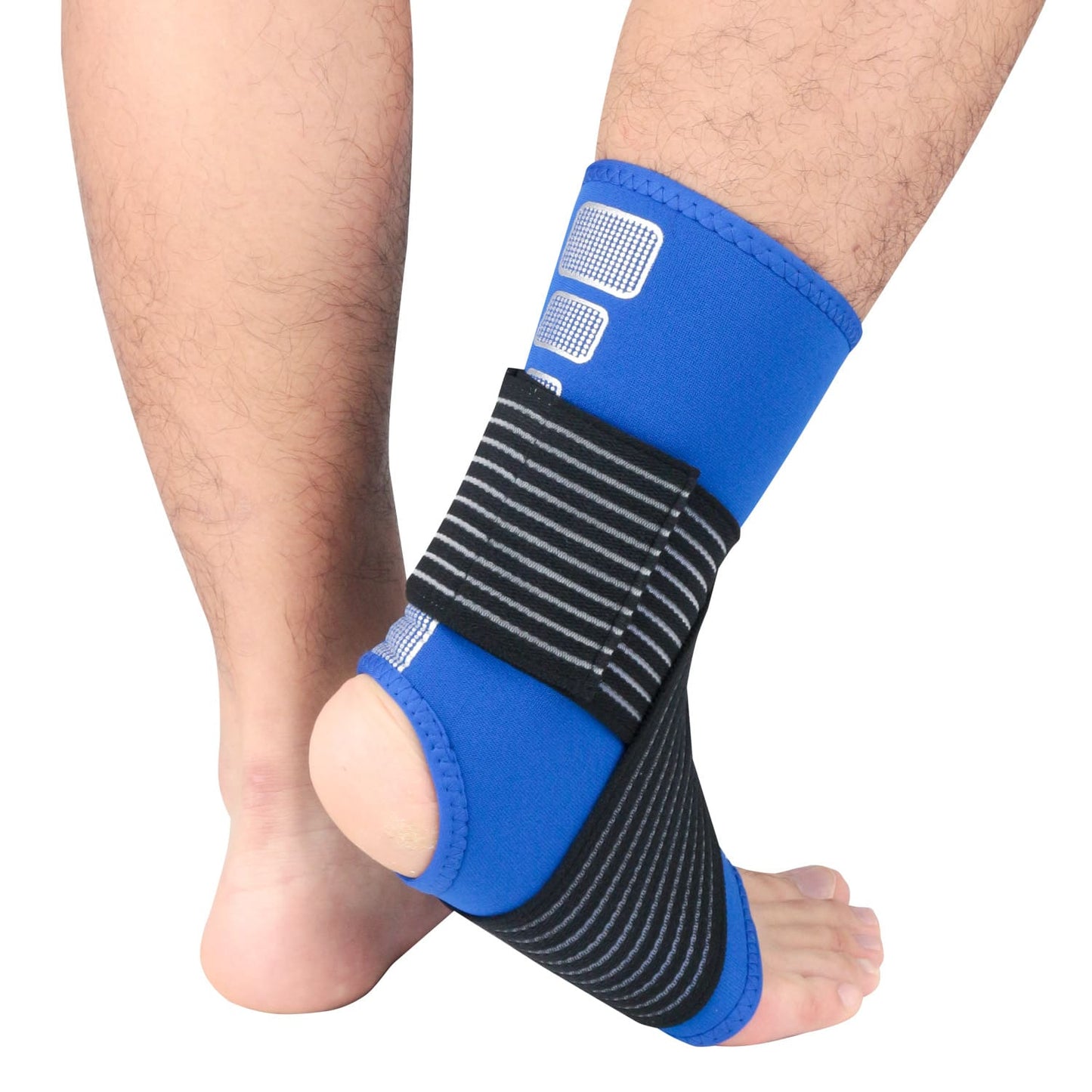 Aofit Open Heel Compression Sleeve For Ankle, Neoprene Ankle Sleeve With Adjustable Wrap Around Straps For Maximum Joint Support, 1 Pair