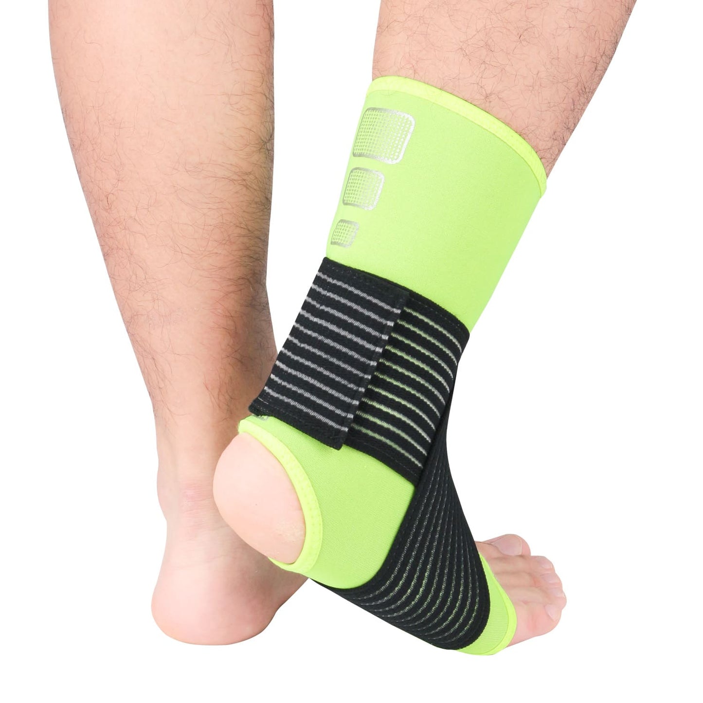 Aofit Open Heel Compression Sleeve For Ankle, Neoprene Ankle Sleeve With Adjustable Wrap Around Straps For Maximum Joint Support, 1 Pair