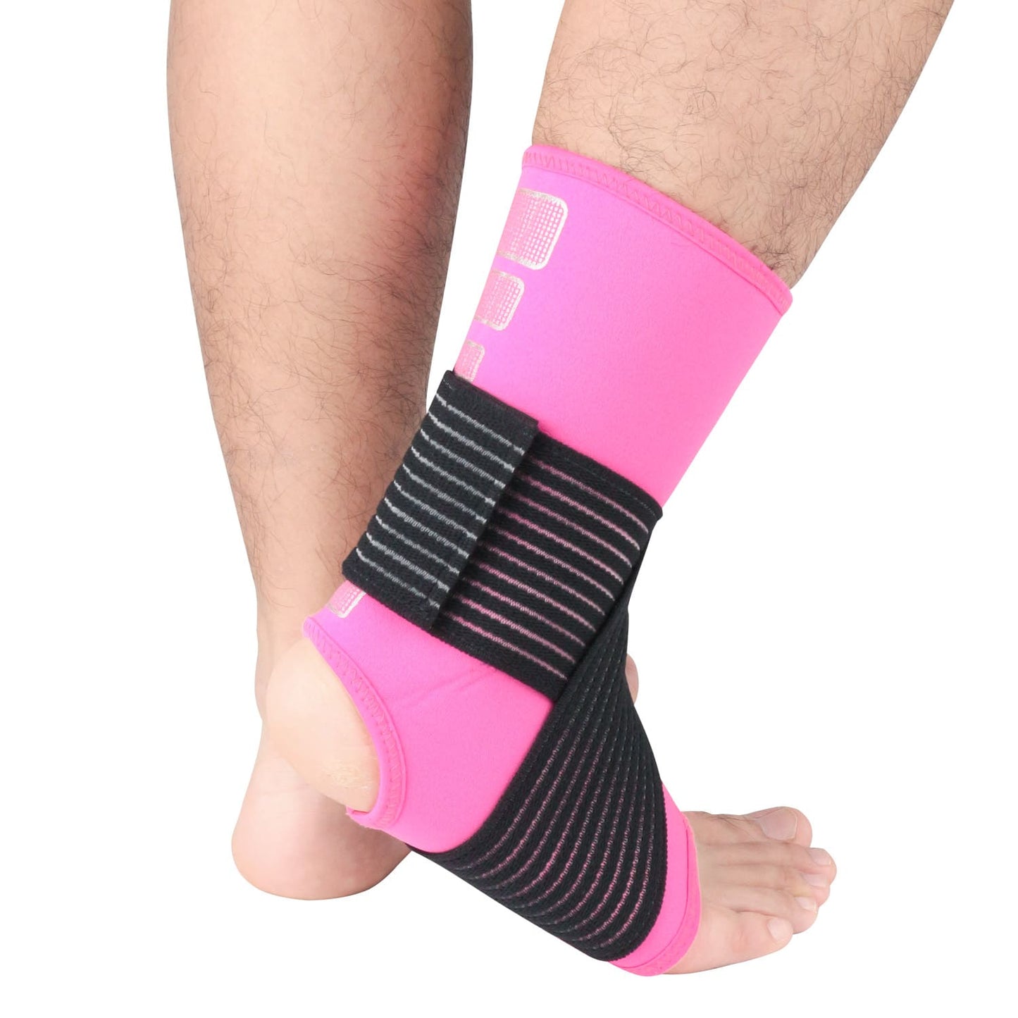 Aofit Open Heel Compression Sleeve For Ankle, Neoprene Ankle Sleeve With Adjustable Wrap Around Straps For Maximum Joint Support, 1 Pair