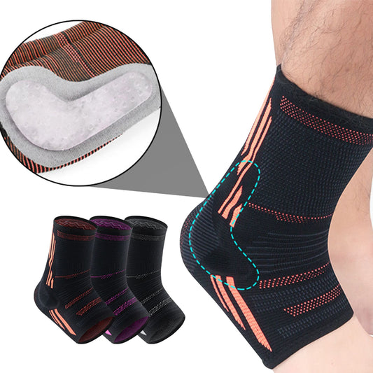 Aofit Compression Ankle Sleeve With Anti-Impact Cushion Padding, Elastic Ankle Support Sock, 1 Pair