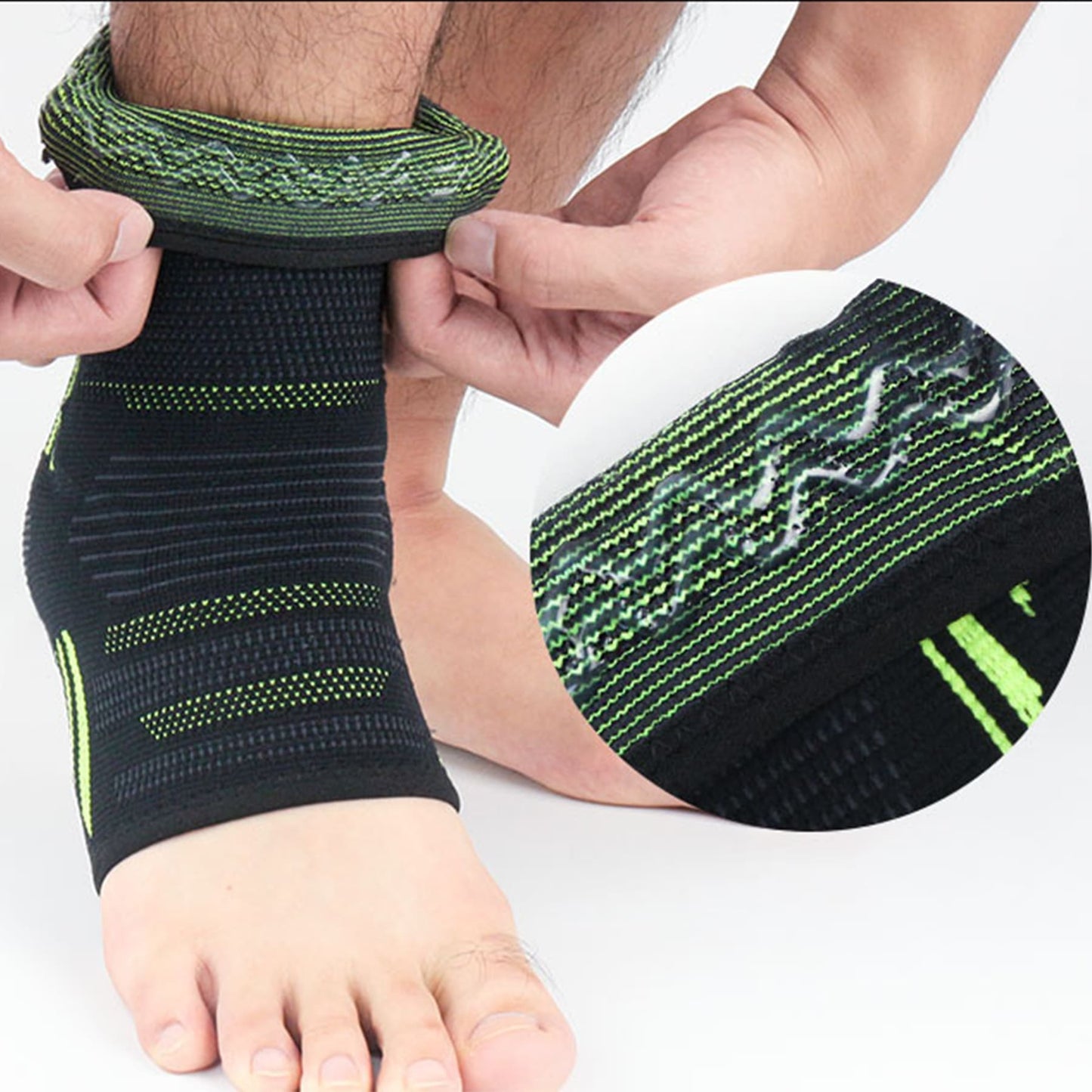 Aofit Compression Ankle Sleeve With Anti-Impact Cushion Padding, Elastic Ankle Support Sock, 1 Pair