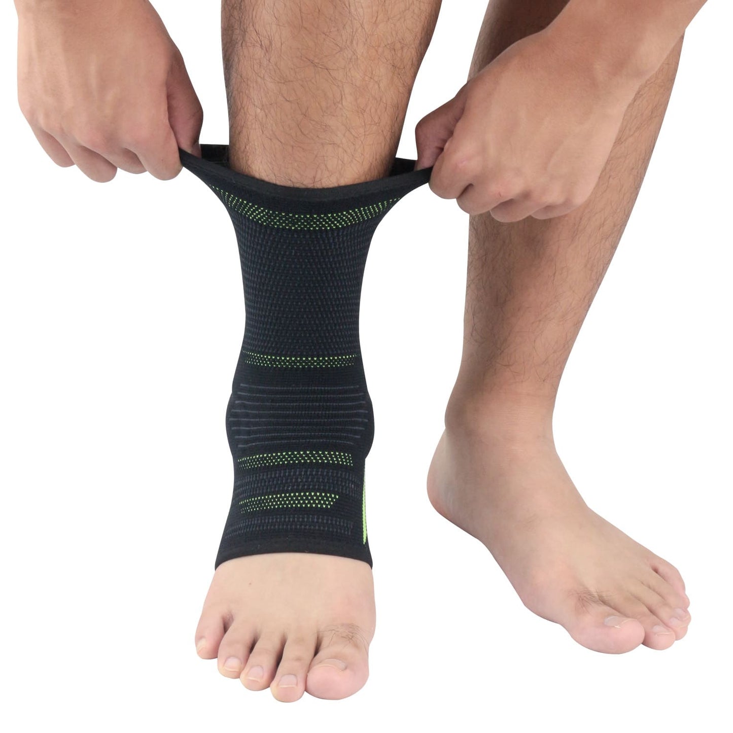 Aofit Compression Ankle Sleeve With Anti-Impact Cushion Padding, Elastic Ankle Support Sock, 1 Pair