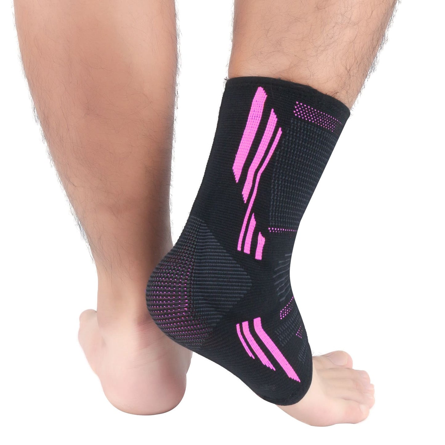 Aofit Compression Ankle Sleeve With Anti-Impact Cushion Padding, Elastic Ankle Support Sock, 1 Pair
