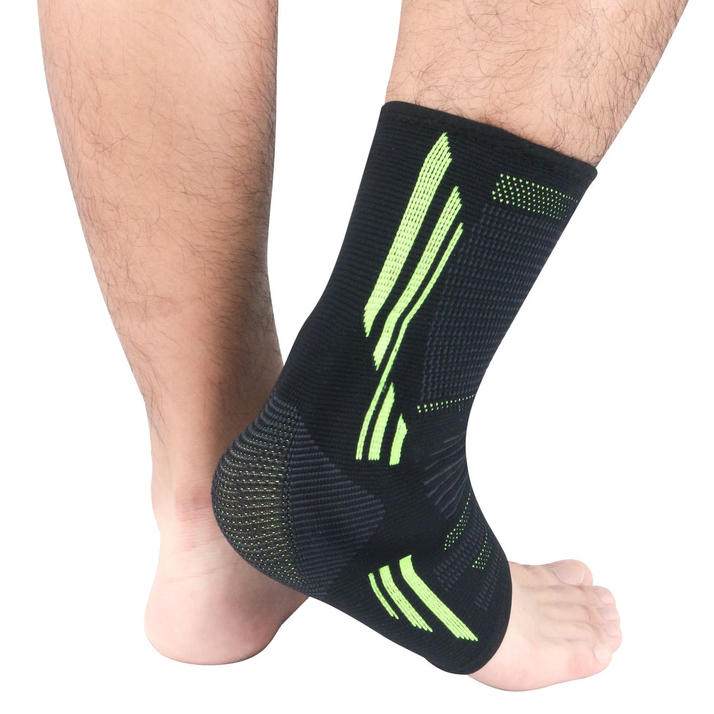 Aofit Compression Ankle Sleeve With Anti-Impact Cushion Padding, Elastic Ankle Support Sock, 1 Pair