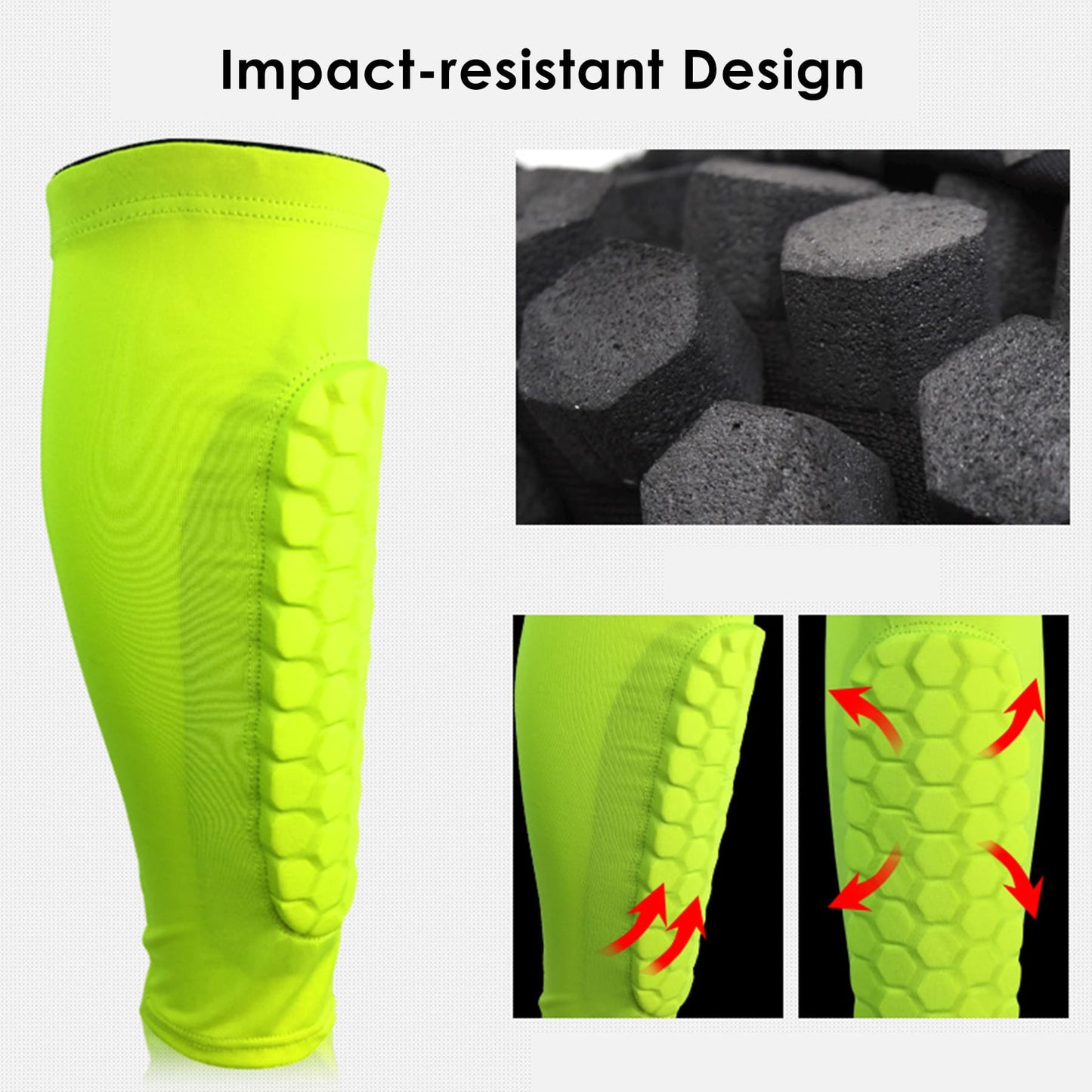 Aofit Lower Leg Shin Guards, Protective Compression Sleeves with Anti-Impact Padding for Calves and Shins, 1 Pair