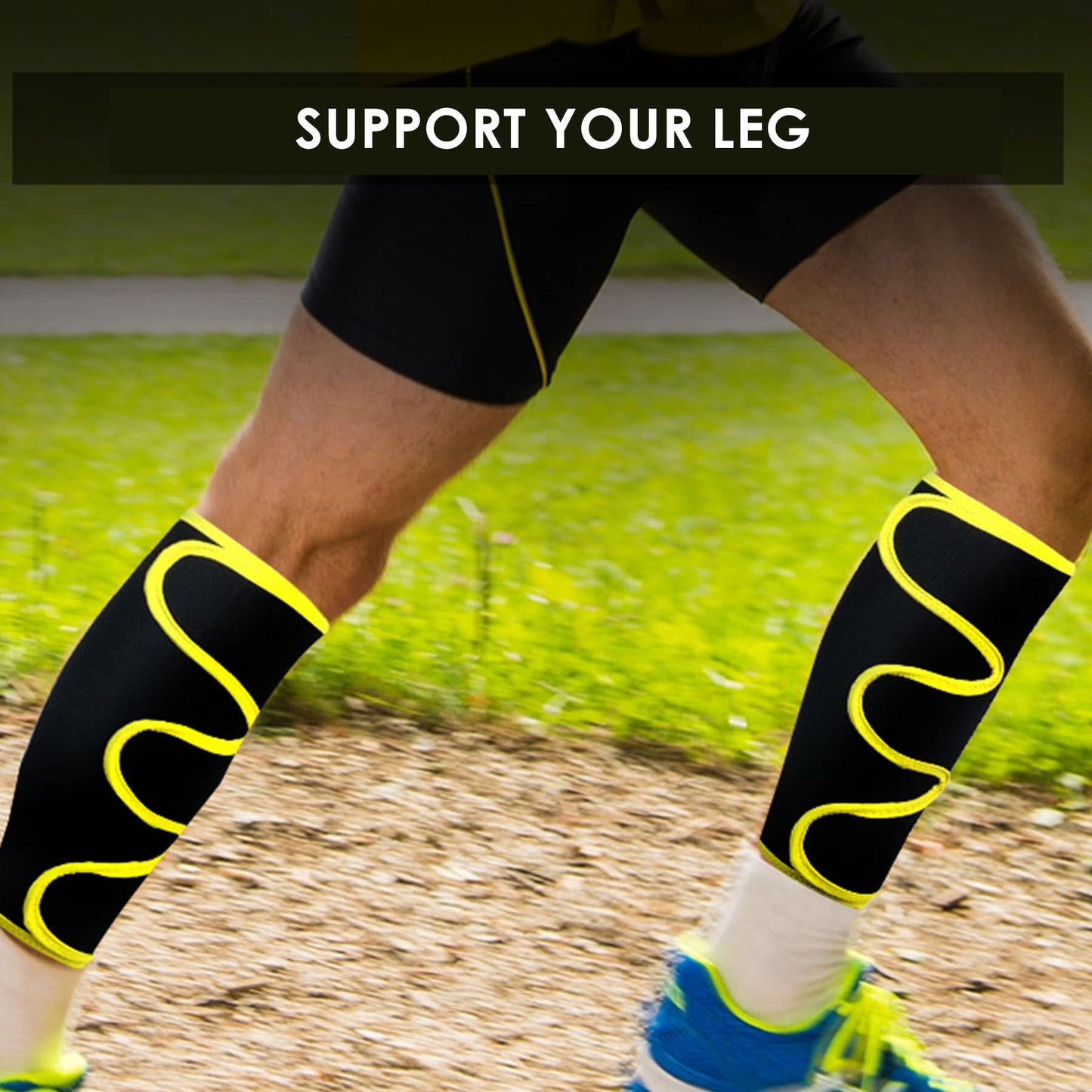 Aofit Lower Leg Support Brace, Muscular Compression Sleeve for Calf and Shins with Adjustable Tabs, 1 Piece