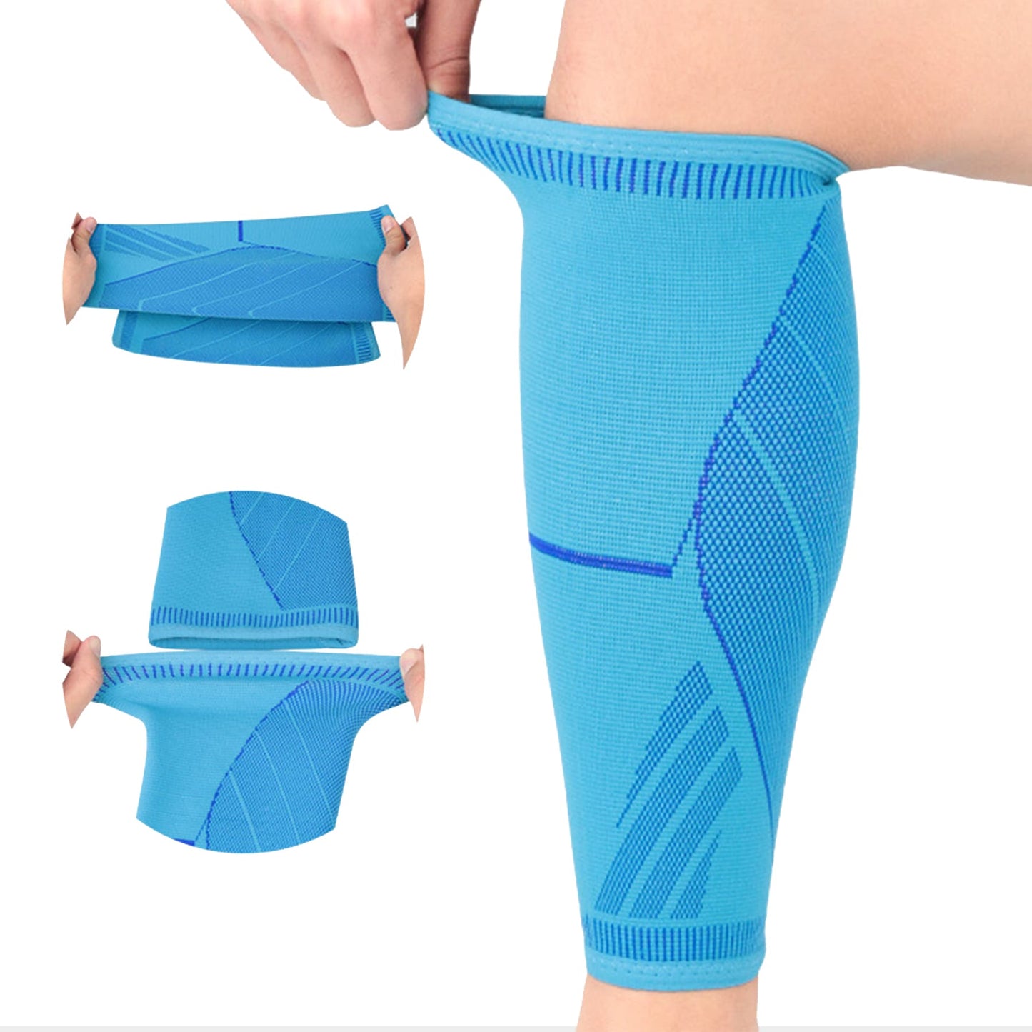 Aofit Calf Compression Sleeves for Running with Anti-Slip Strips, 1 Pair