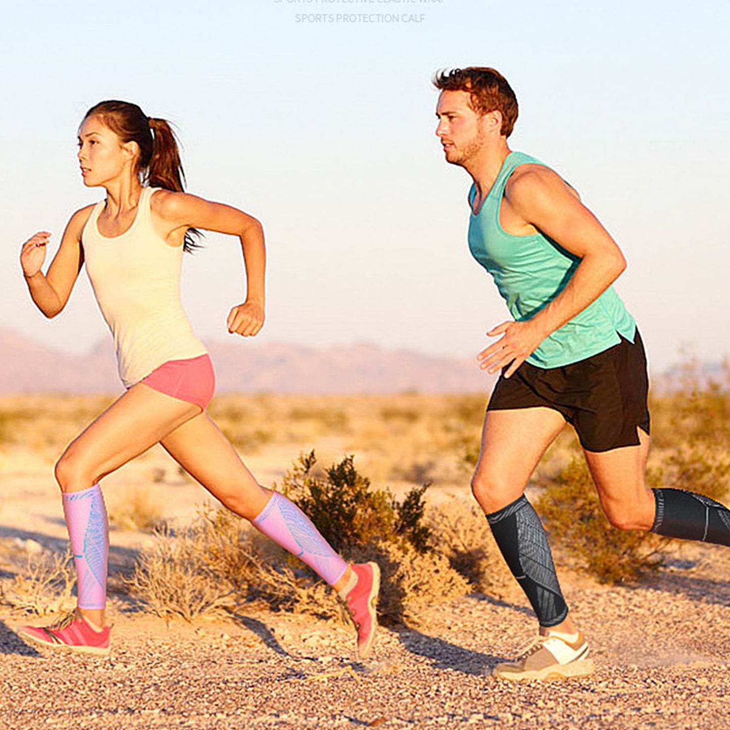 Aofit Calf Compression Sleeves for Running with Anti-Slip Strips, 1 Pair