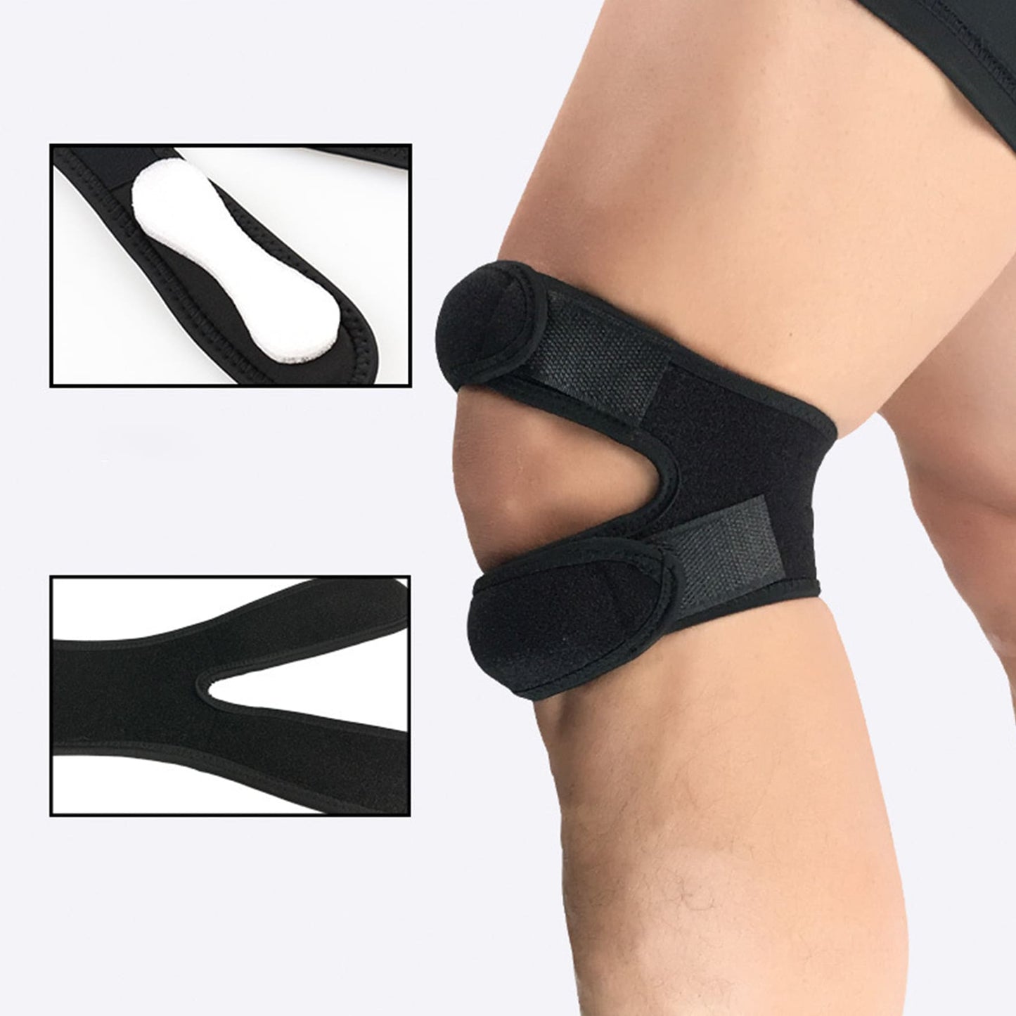 Aofit Knee Support Strap with Protective Foam Pads and Adjustable Straps, 1 Pair