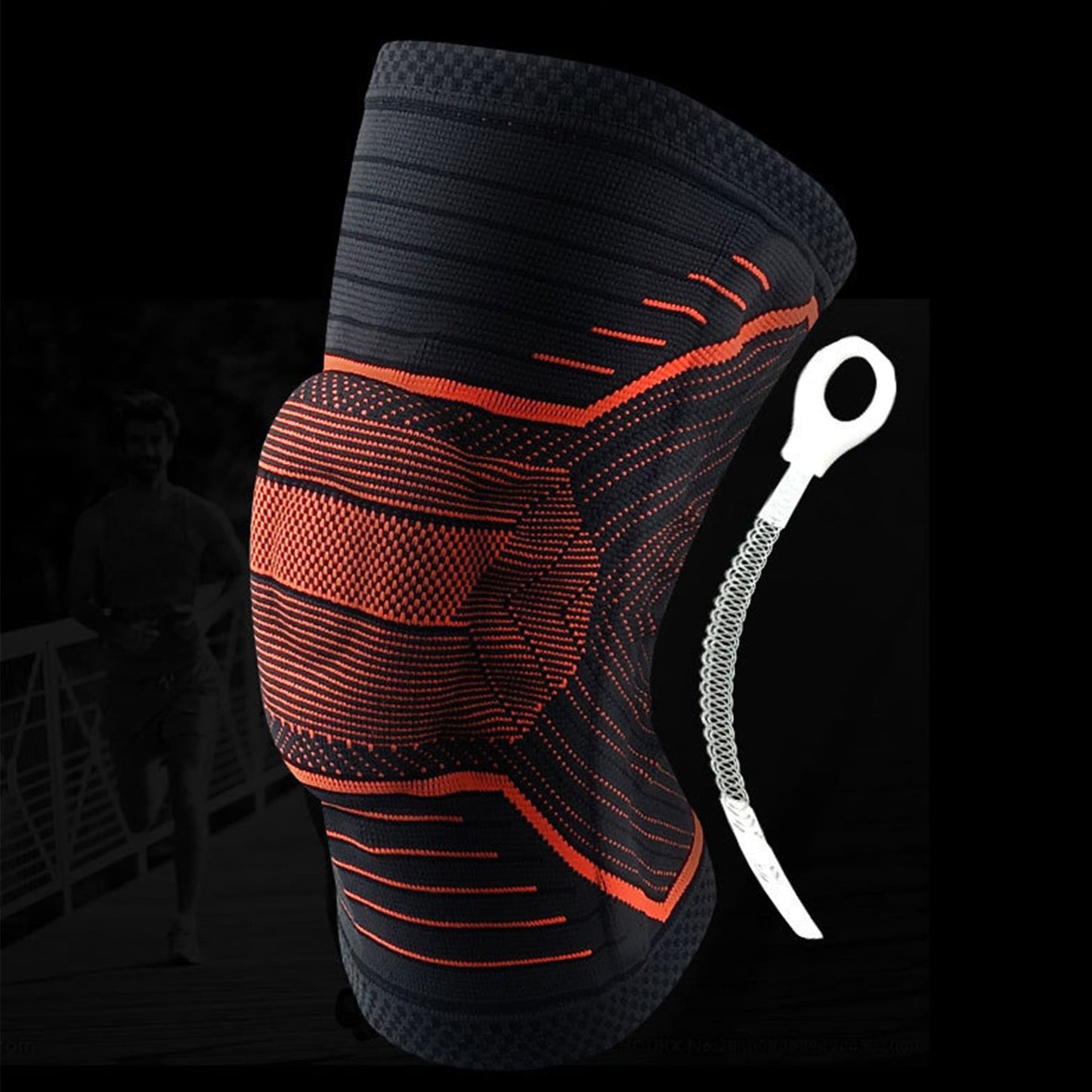 Aofit Knee Spring Support Sleeves with Side Stabilizers, Patella Gel Pad, 1 Pair