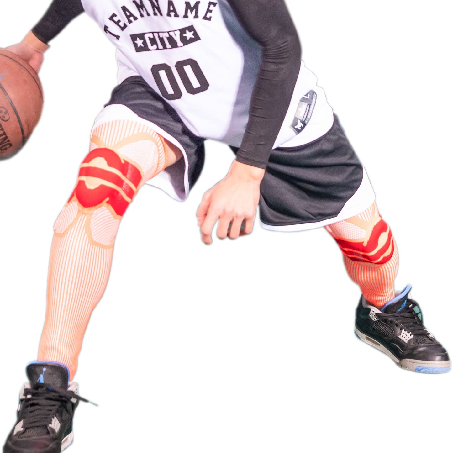 Extra Long Knee Sleeves with Side Stabilizers and Protective Gel Pad, 1 Pair