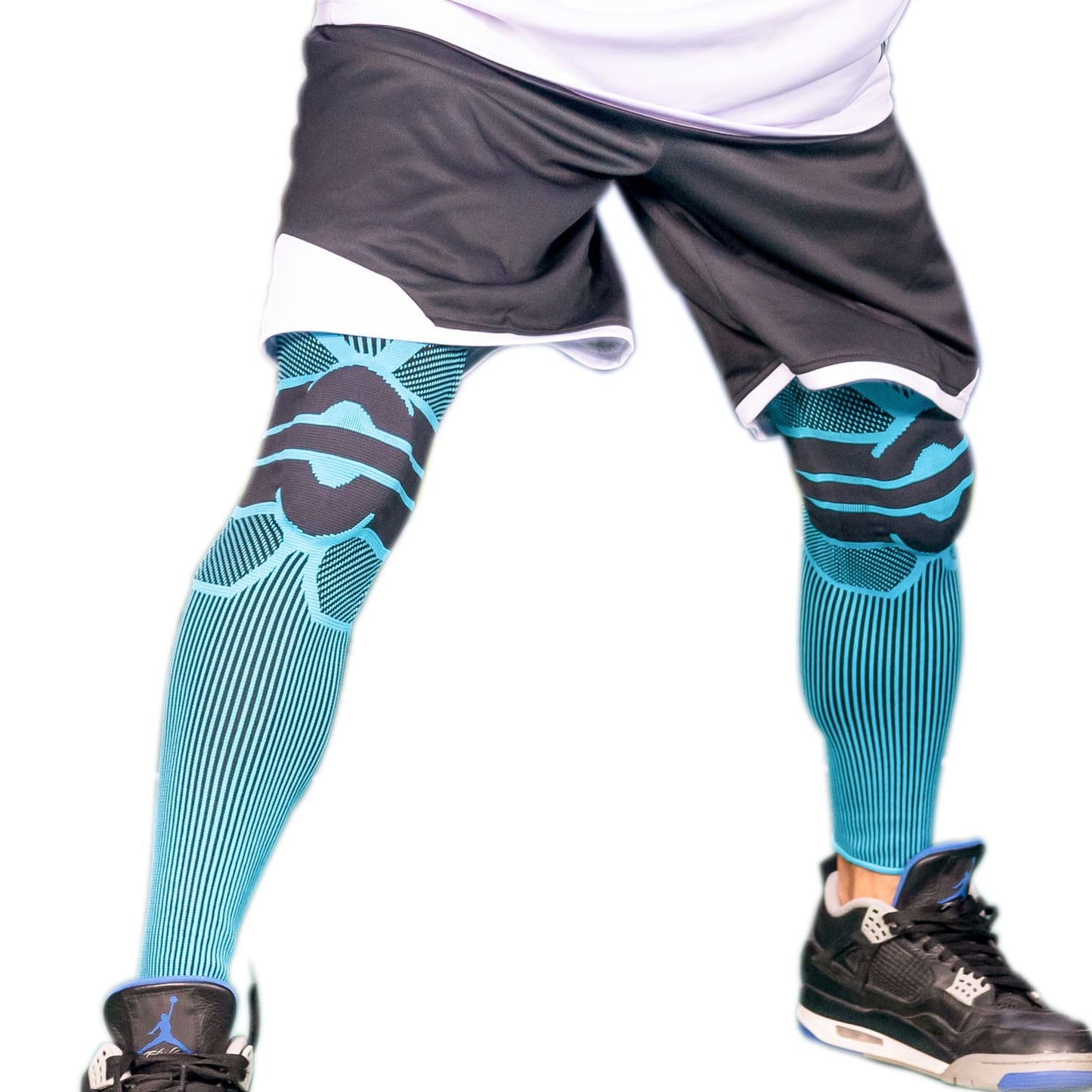 Extra Long Knee Sleeves with Side Stabilizers and Protective Gel Pad, 1 Pair
