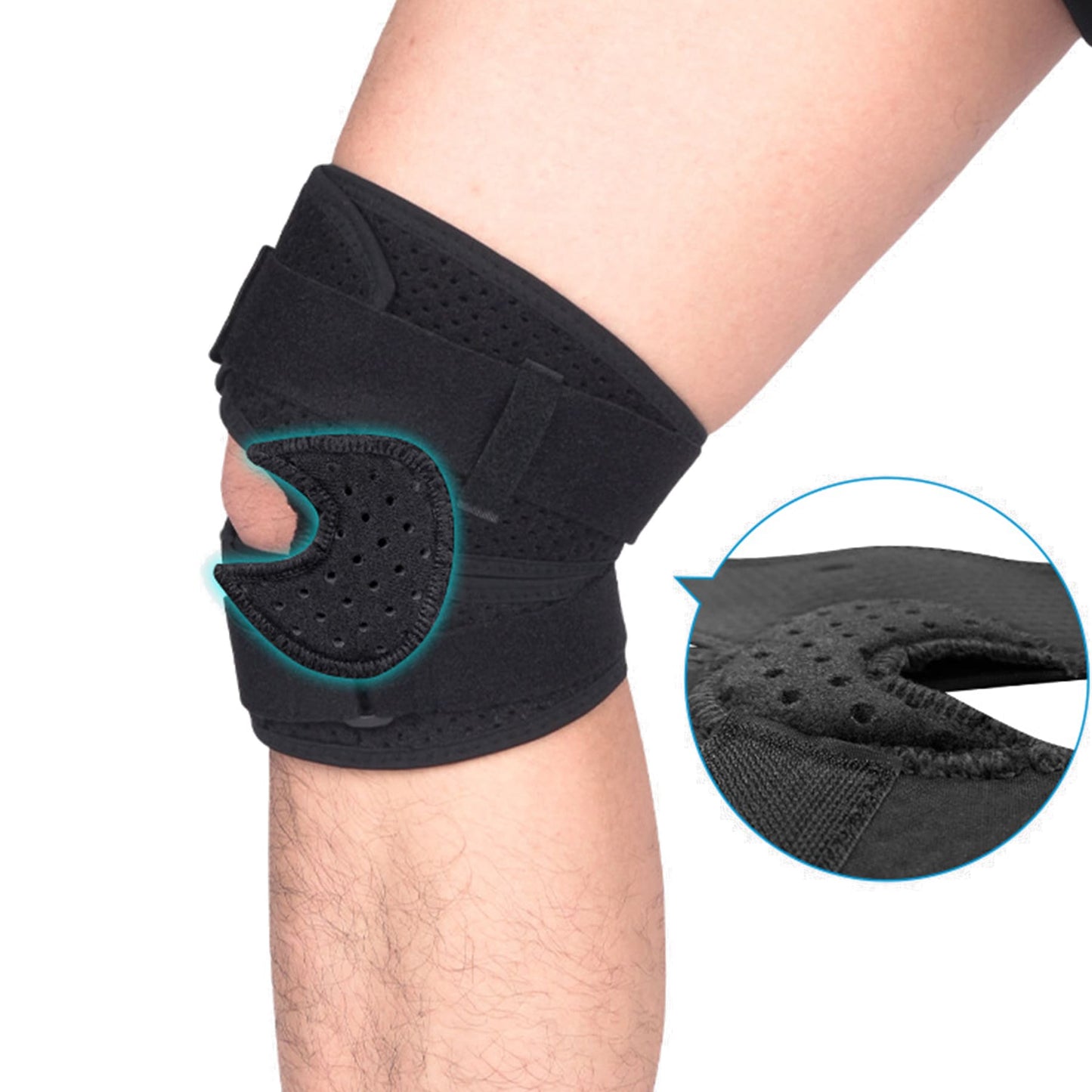 Aofit Knee Support Braces with Mesh Panel, Protective Foam Pads and Adjustable Straps, 1 Pair