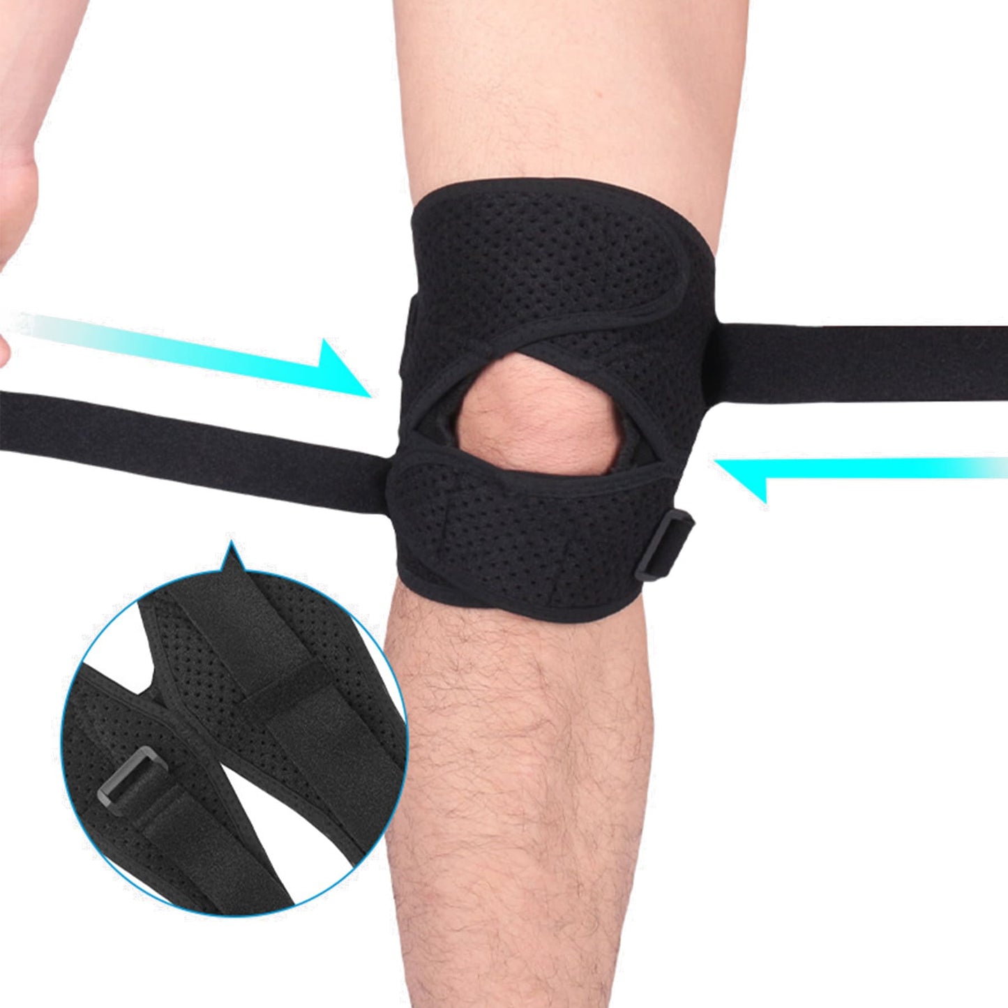 Aofit Knee Support Braces with Mesh Panel, Protective Foam Pads and Adjustable Straps, 1 Pair