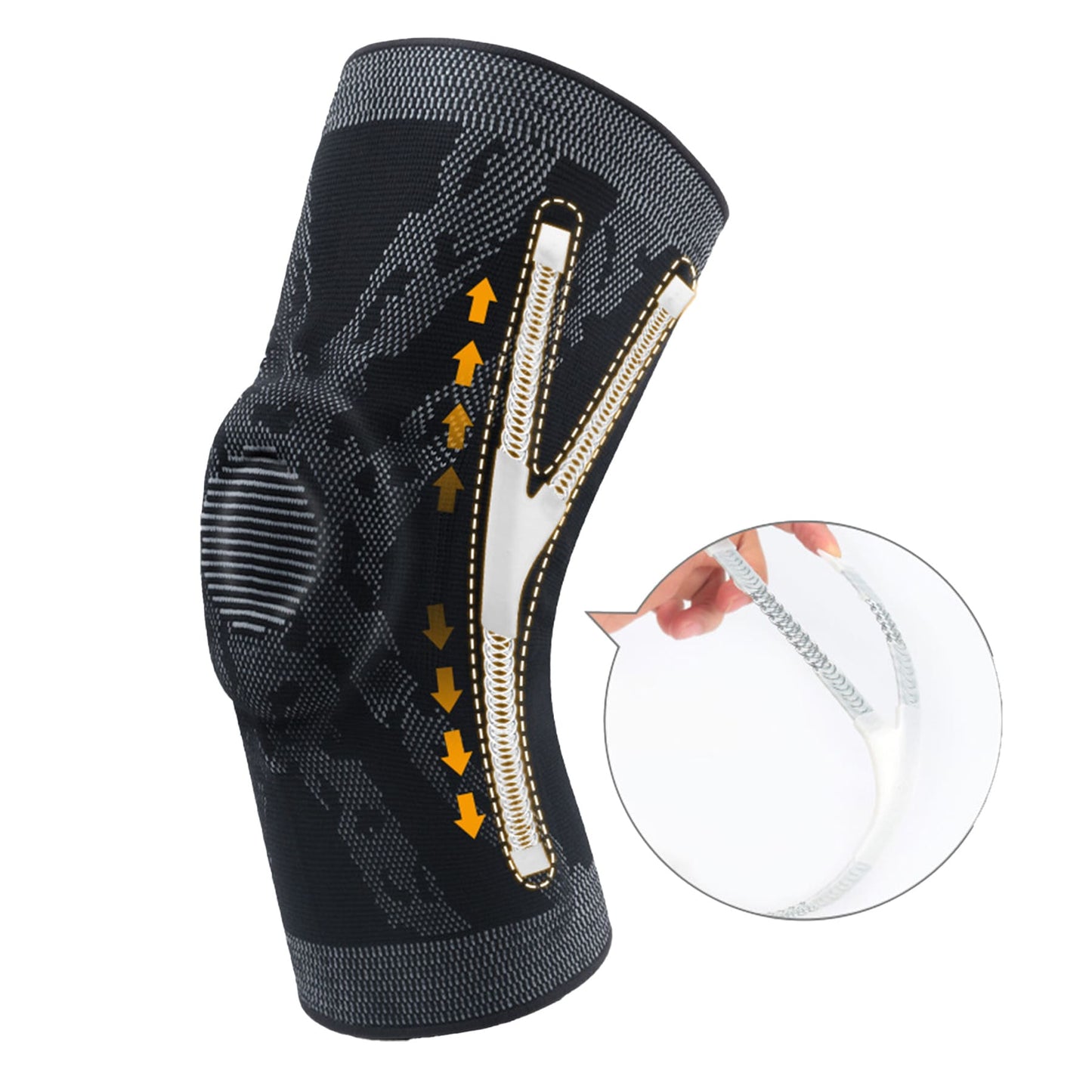 Aofit Knee Stabilizing Support Brace, Compression Sleeve With Y-Stabilizer and Protective Gel Pad, 1 Pair