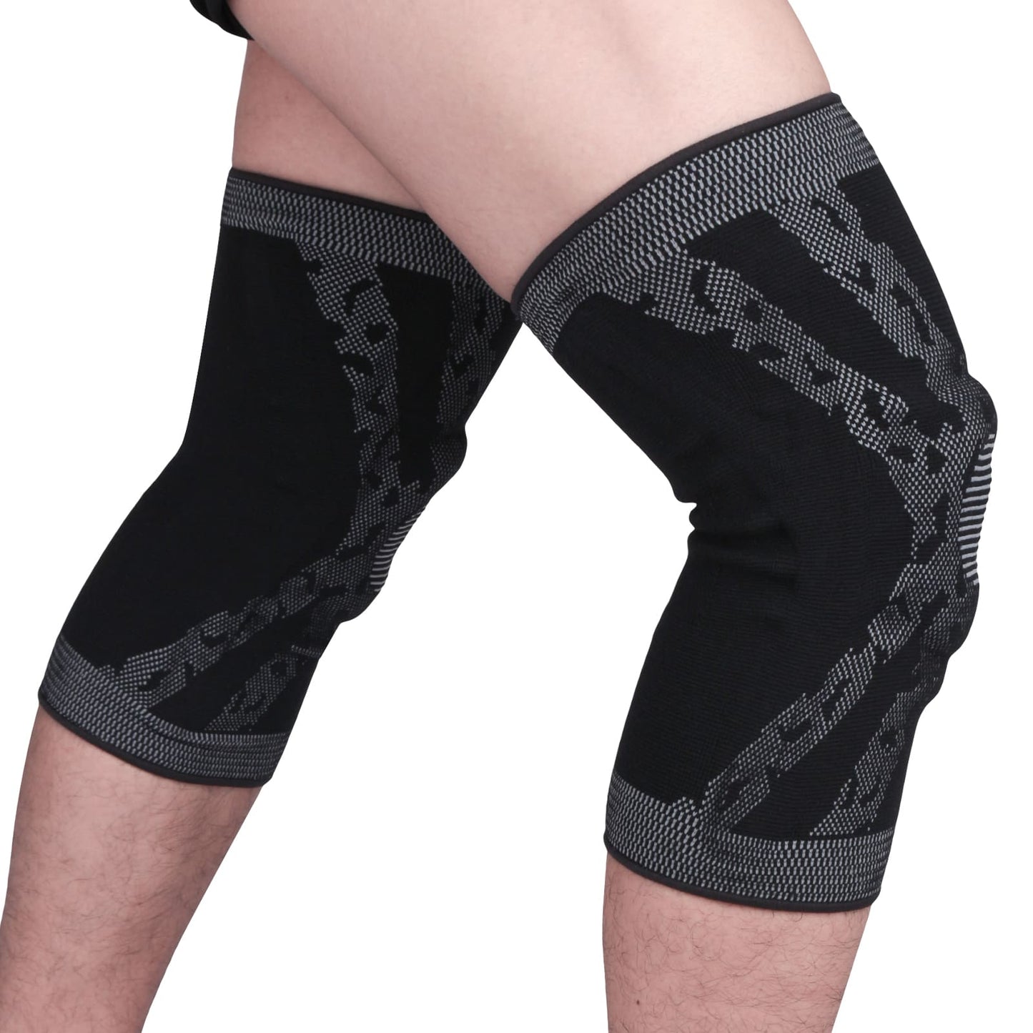 Aofit Knee Stabilizing Support Brace, Compression Sleeve With Y-Stabilizer and Protective Gel Pad, 1 Pair