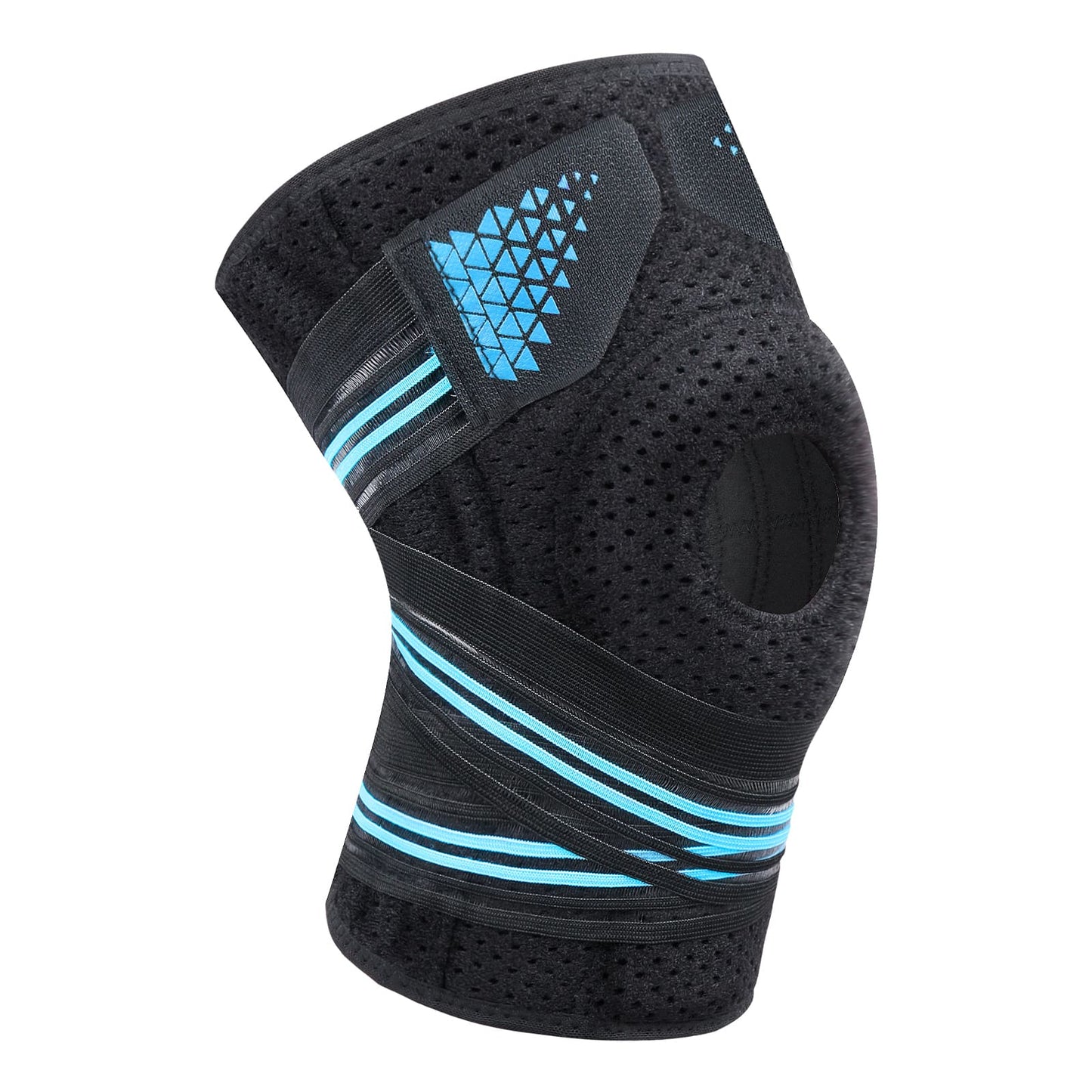 Aofit Knee Support Braces, Compression Sleeves With 3 Spring Side Stabilizers, Protective Foam Pad and Adjustable Straps, 1 Pair