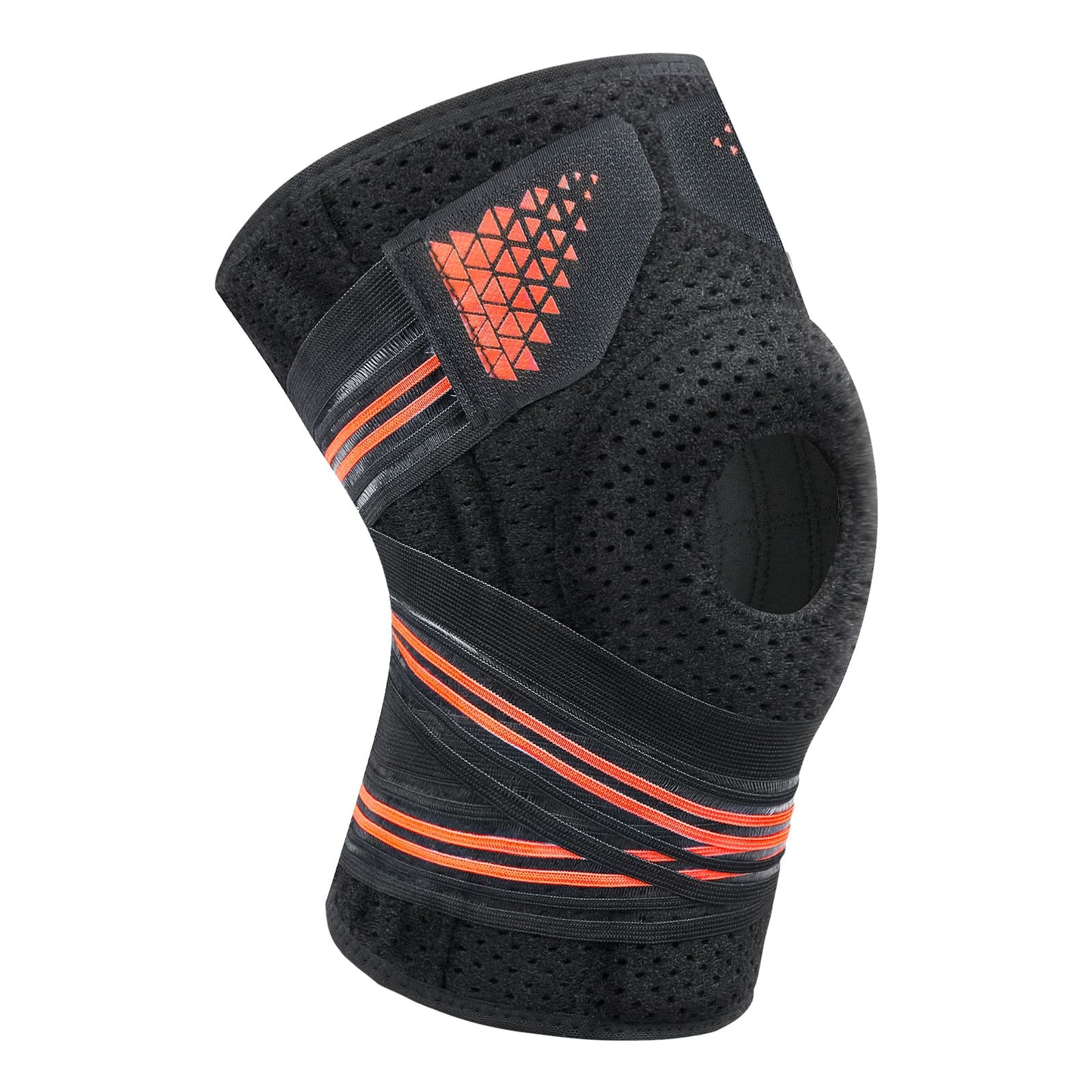 Aofit Knee Support Braces, Compression Sleeves With 3 Spring Side Stabilizers, Protective Foam Pad and Adjustable Straps, 1 Pair