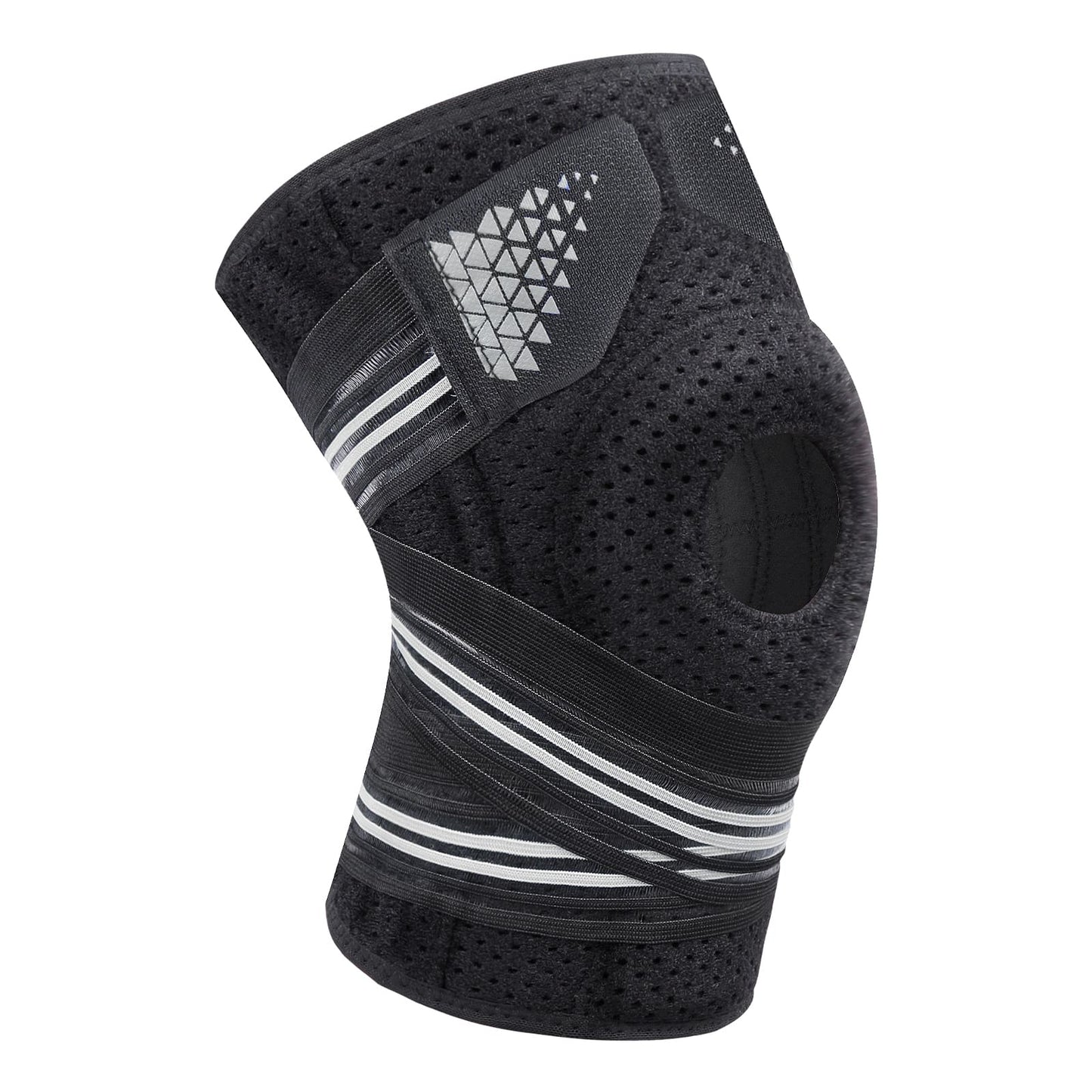 Aofit Knee Support Braces, Compression Sleeves With 3 Spring Side Stabilizers, Protective Foam Pad and Adjustable Straps, 1 Pair