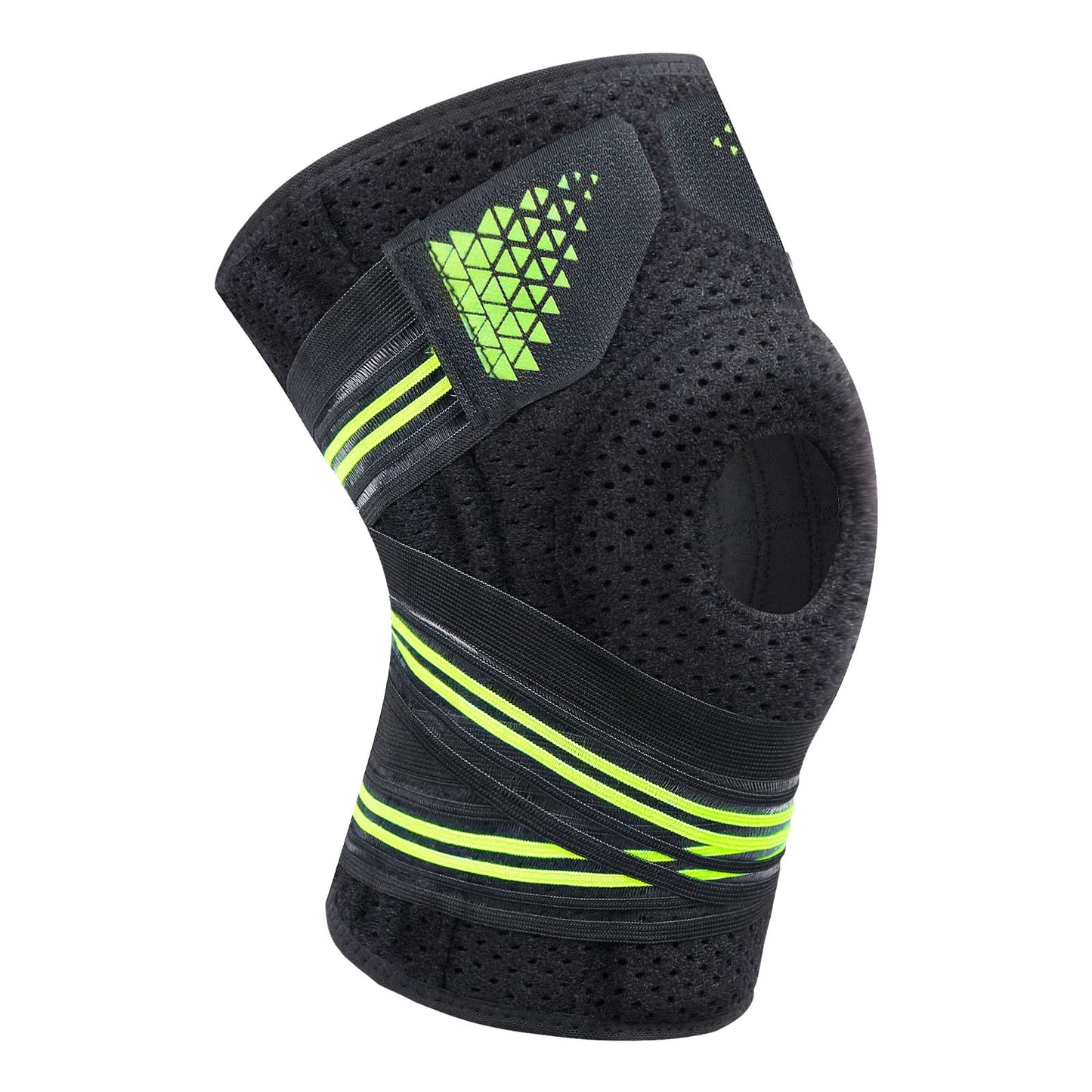 Aofit Knee Support Braces, Compression Sleeves With 3 Spring Side Stabilizers, Protective Foam Pad and Adjustable Straps, 1 Pair
